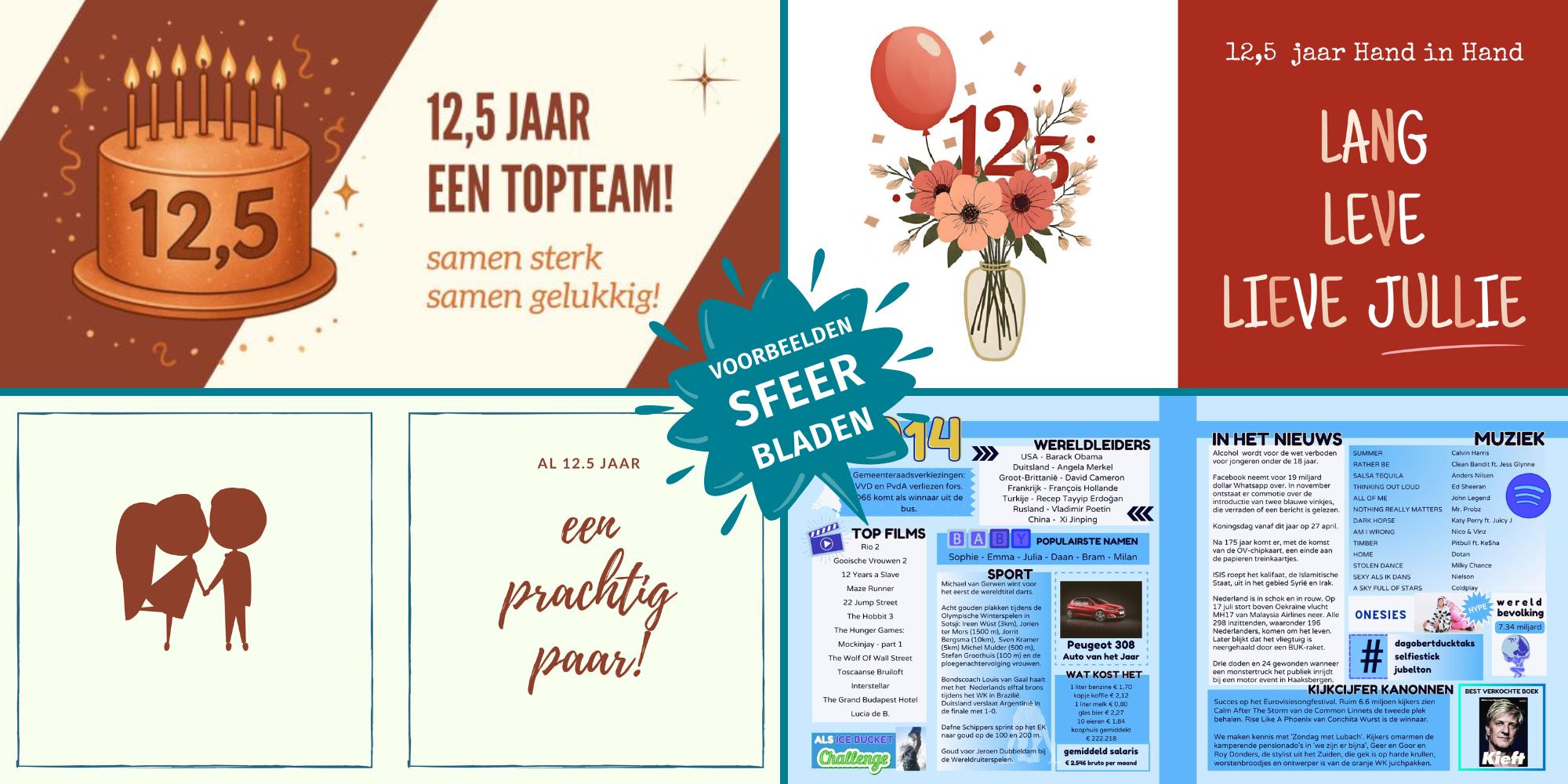 Voorbeelden sfeerbladen vriendenboek koperen huwelijk