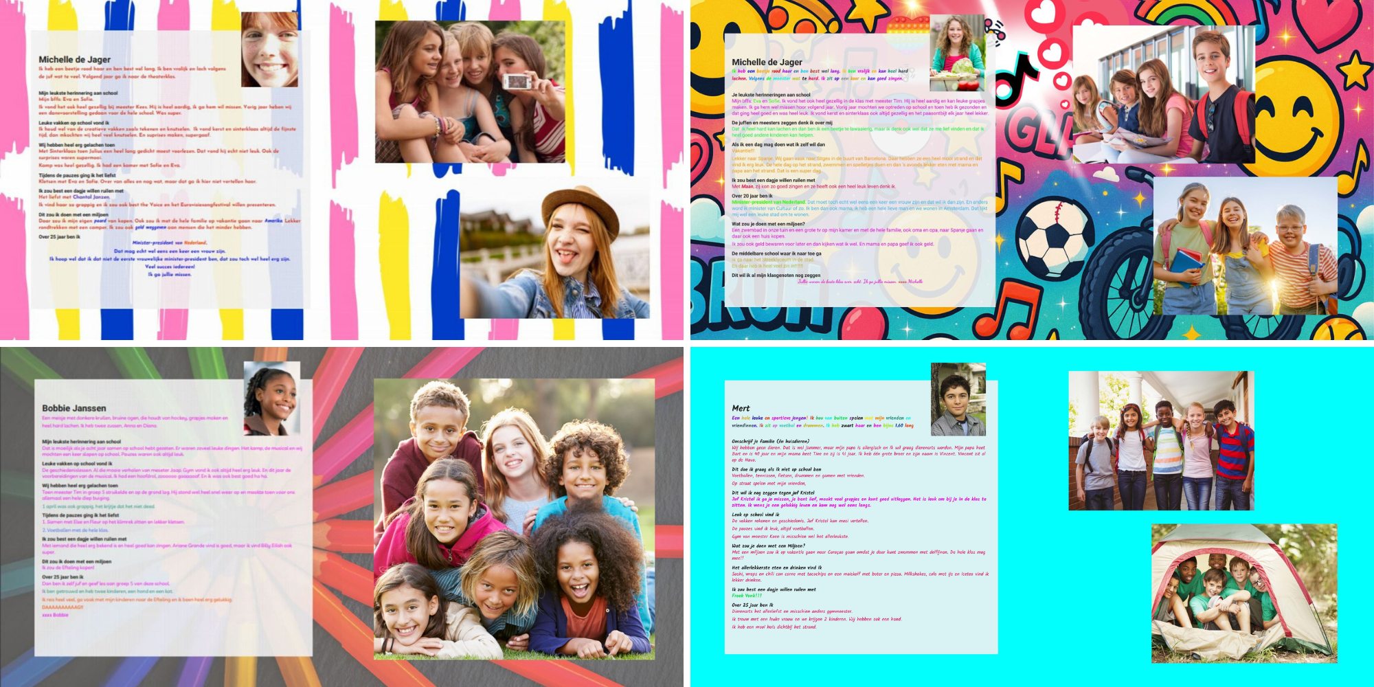 afscheidsboek voorobeelden vriendenpaginas groep 8