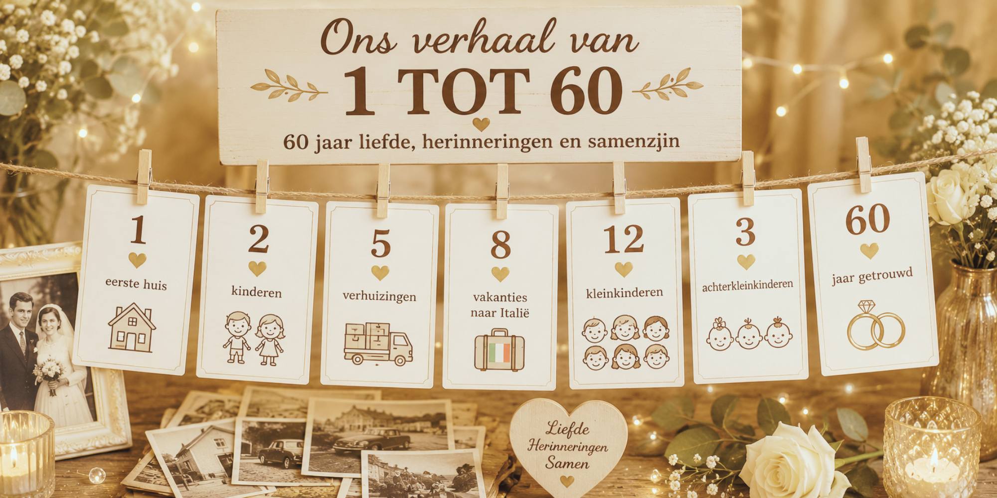 verhaal van 1 tot 60 voor diamanten huwelijk
