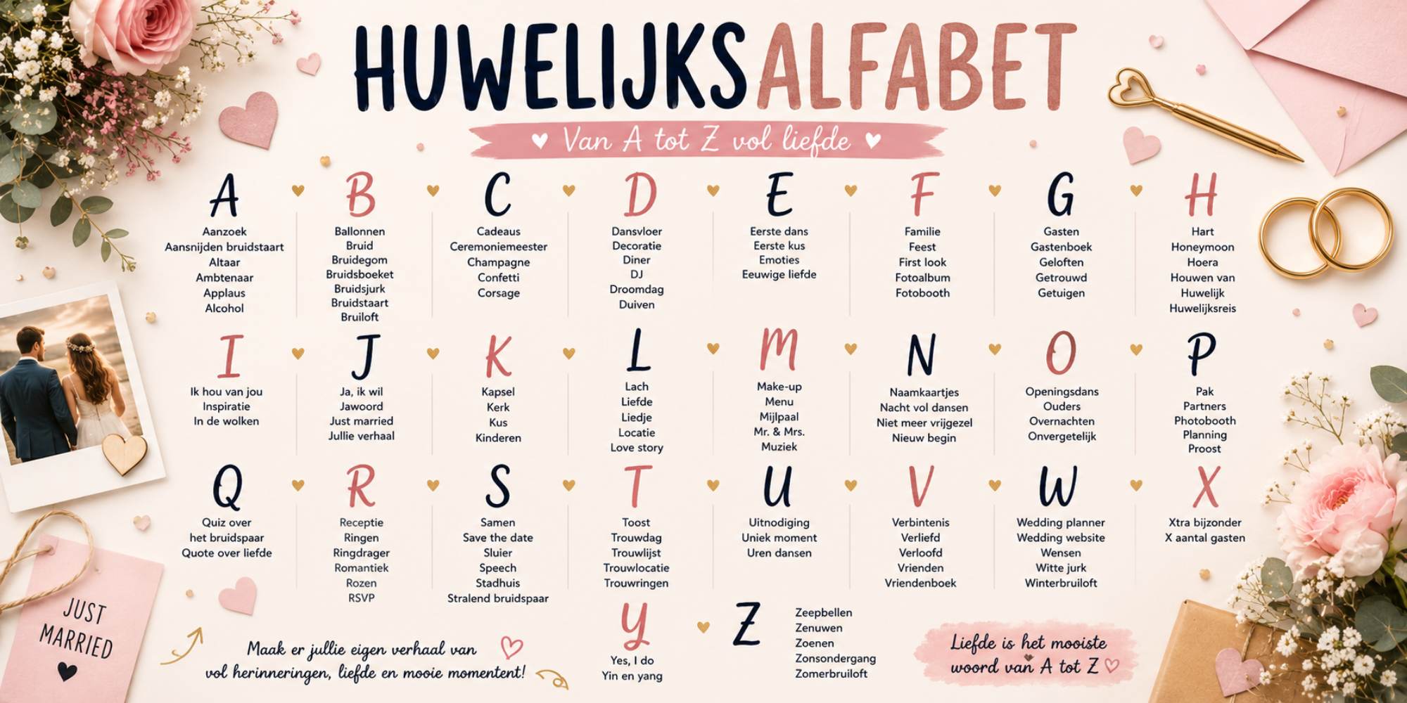 huwelijksalfabet A tot en met Z