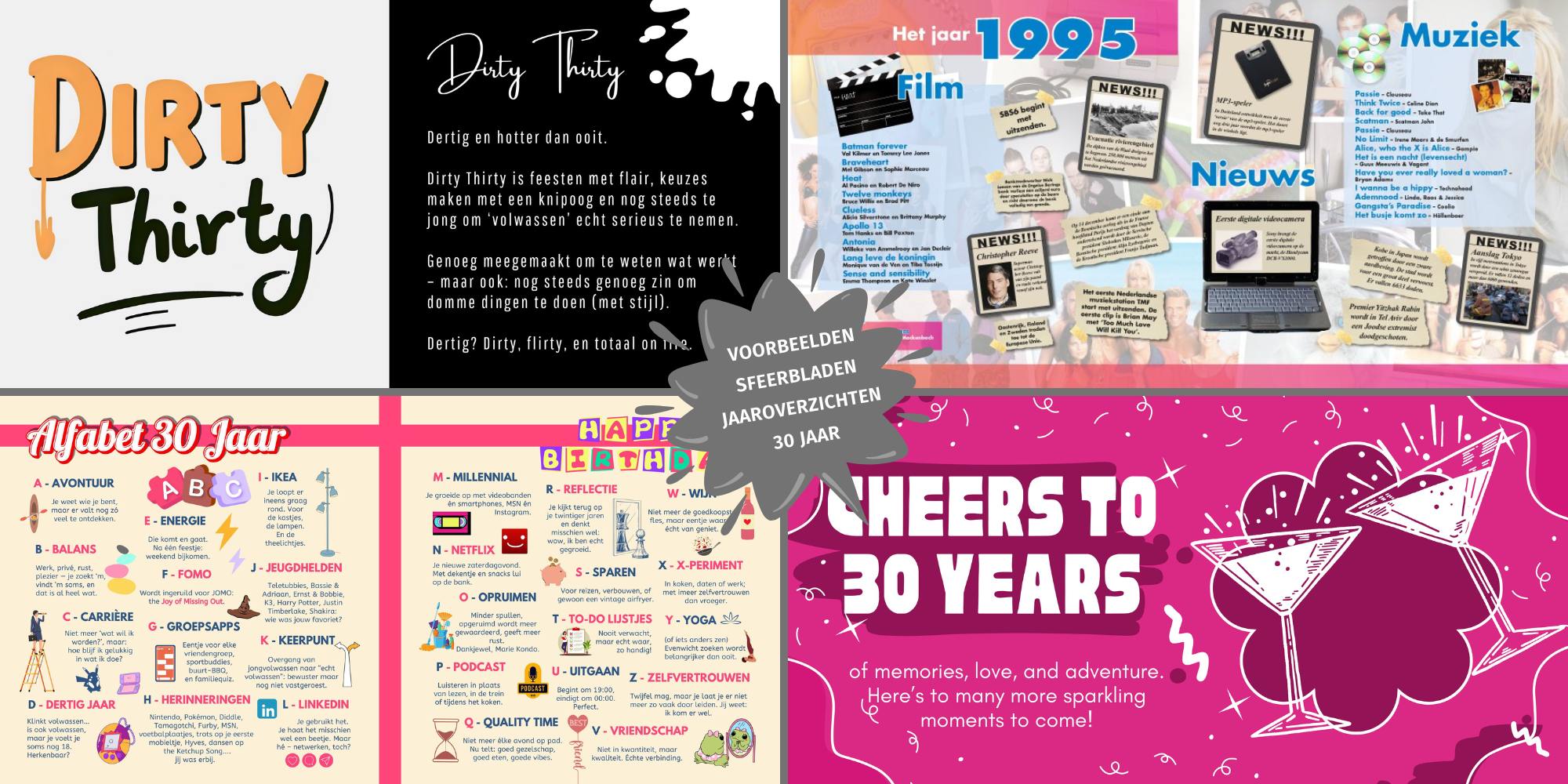 30 jaar sfeerbladen voor in vriendenboek vriendenboekje