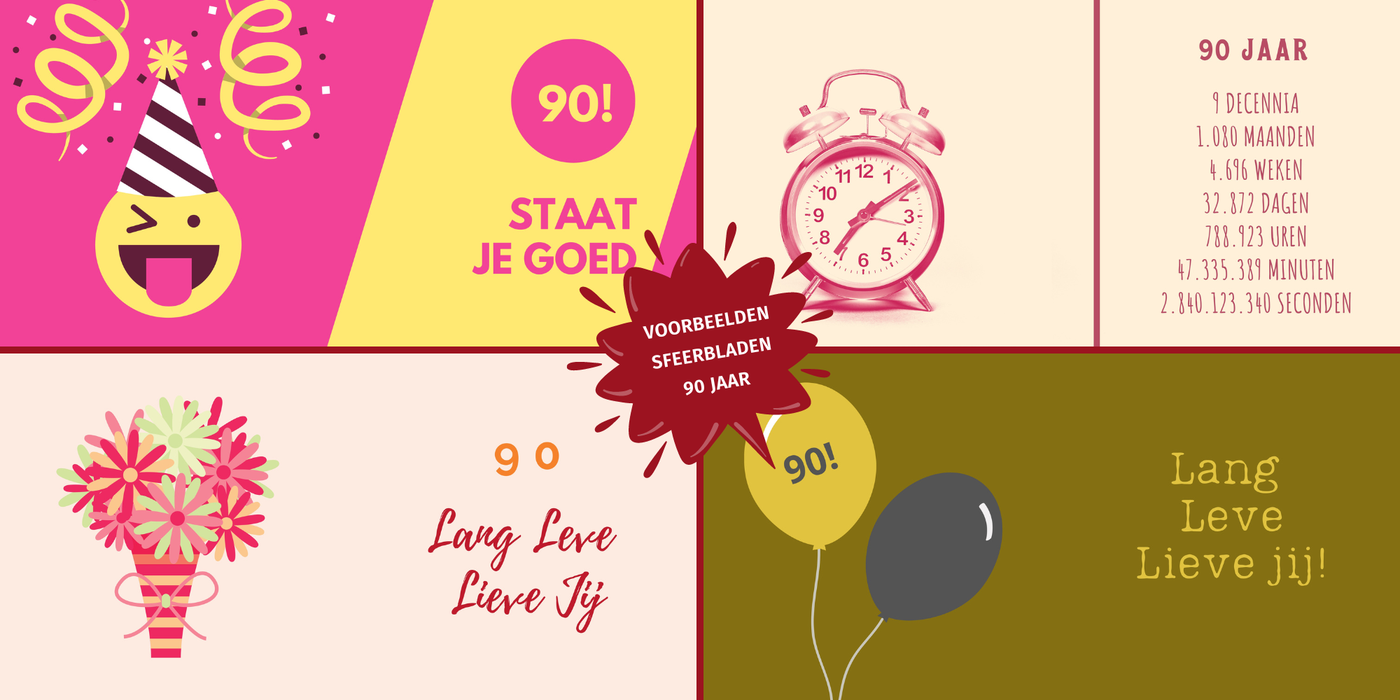 Cadeau 90 jaar verjaardag voorbeelden sfeerbladen vriendenboek vriendenboekje