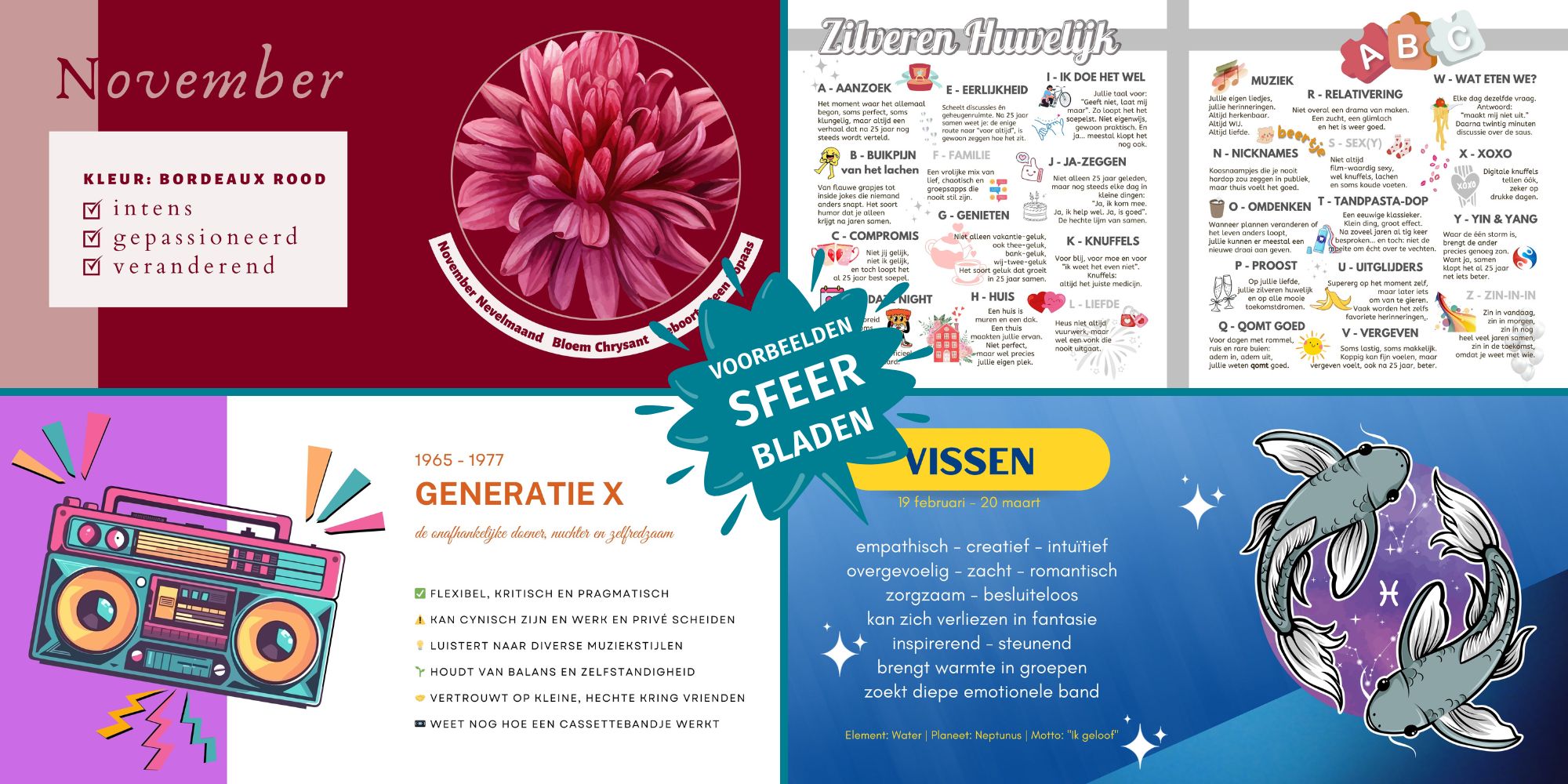 Sfeerbladen in een vriendenboek vriendenboekje