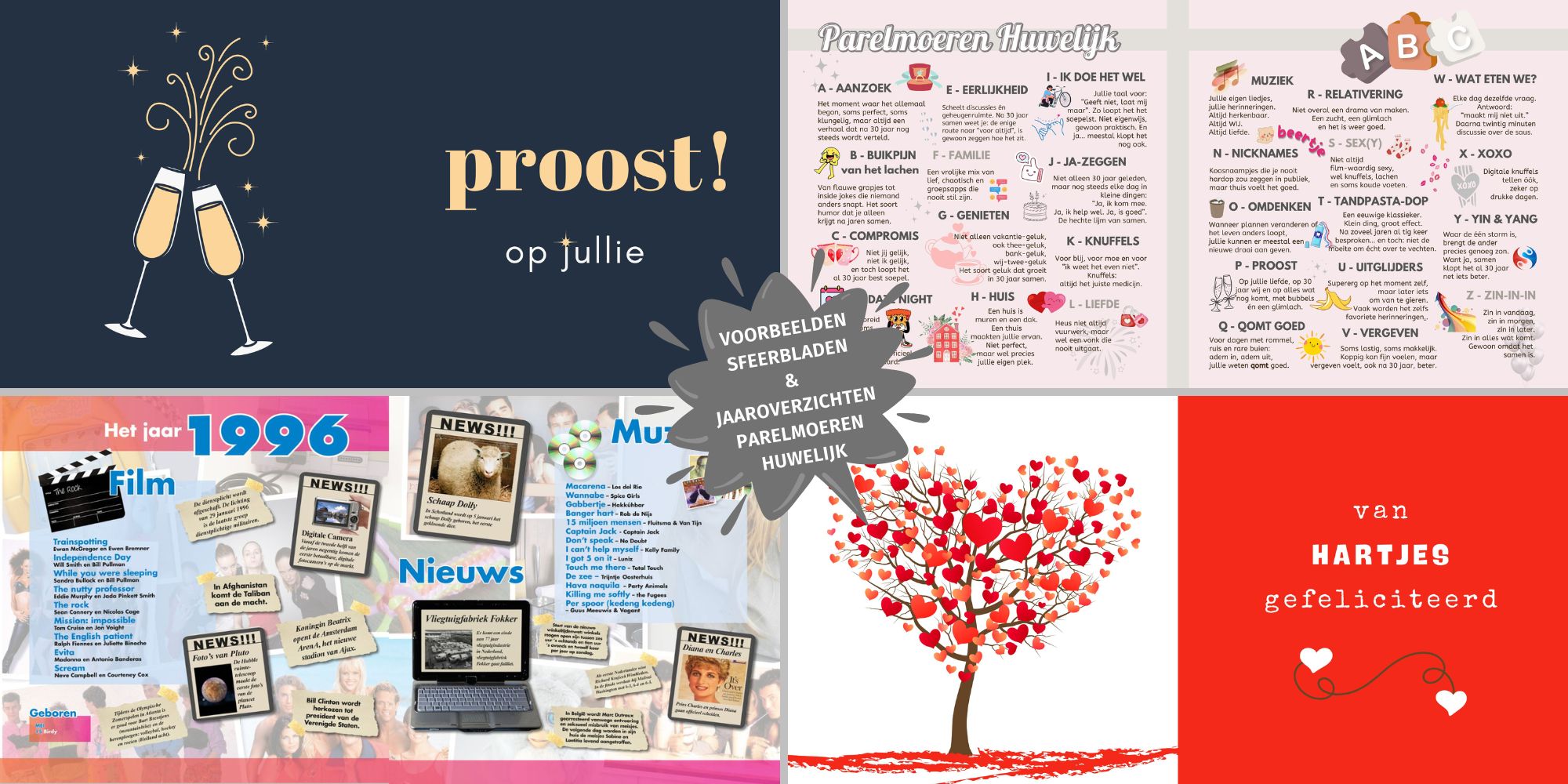 Voorbeelden Sfeerbladen Jaaoverzicht Vriendenboek Cadeau Parelmoeren Huwelijk 30 jaar getrouwd