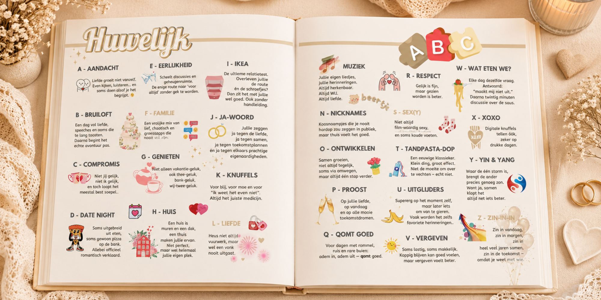abc huwelijk voor gastenboek