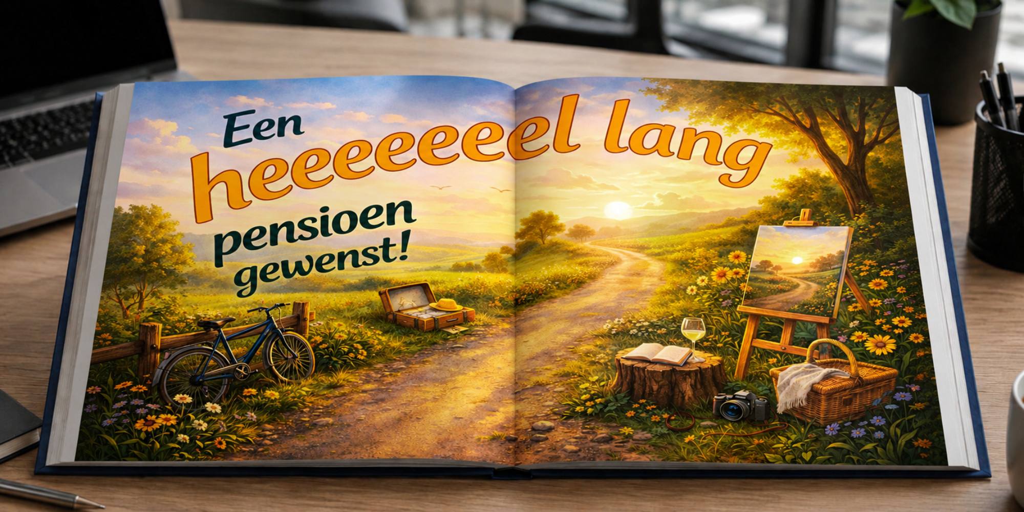 pensioen collega quote sfeerblad vriendenboek heel lang pensioen gewenst
