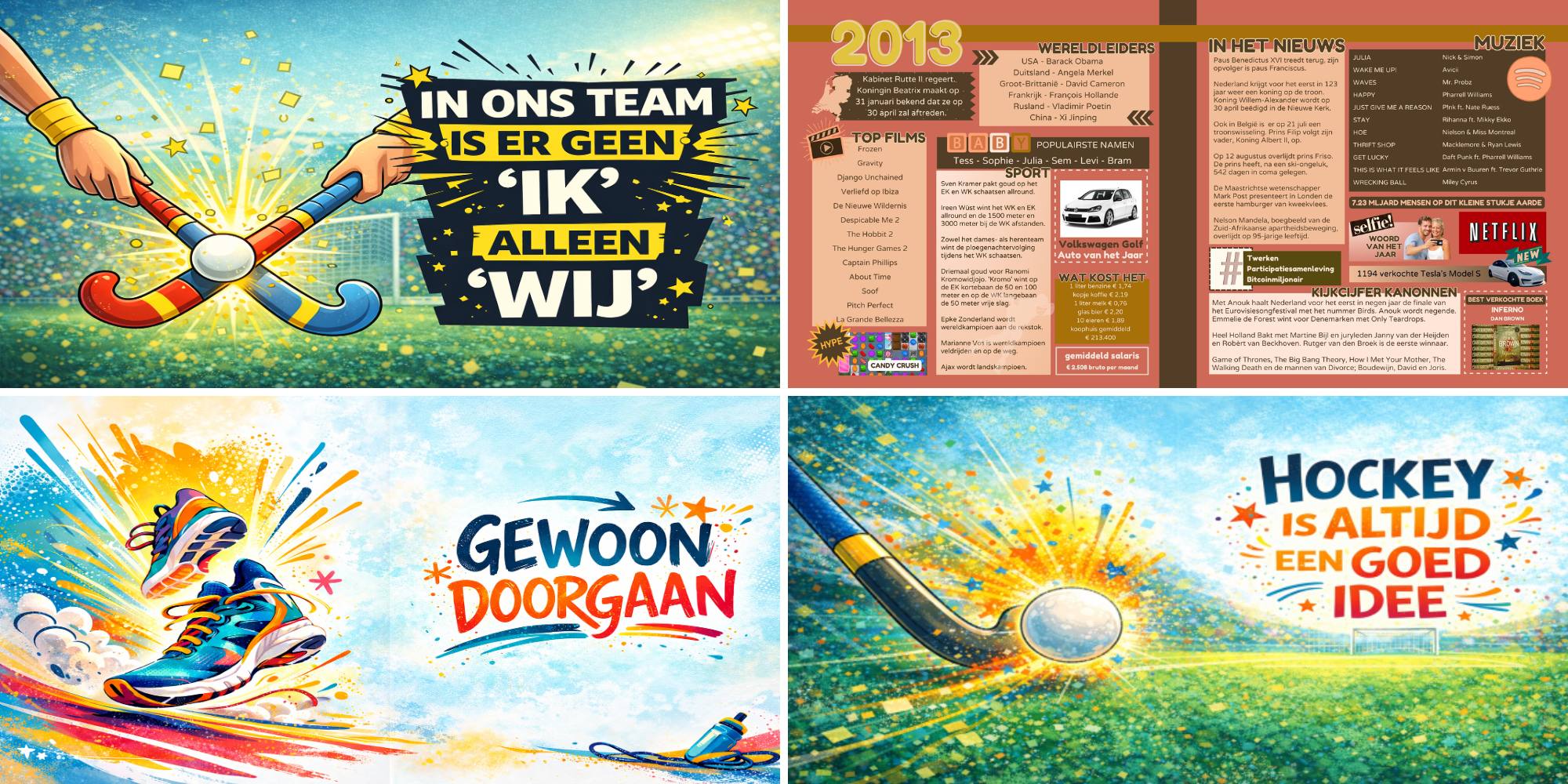 sfeerbladen hockeyteam vriendenboek