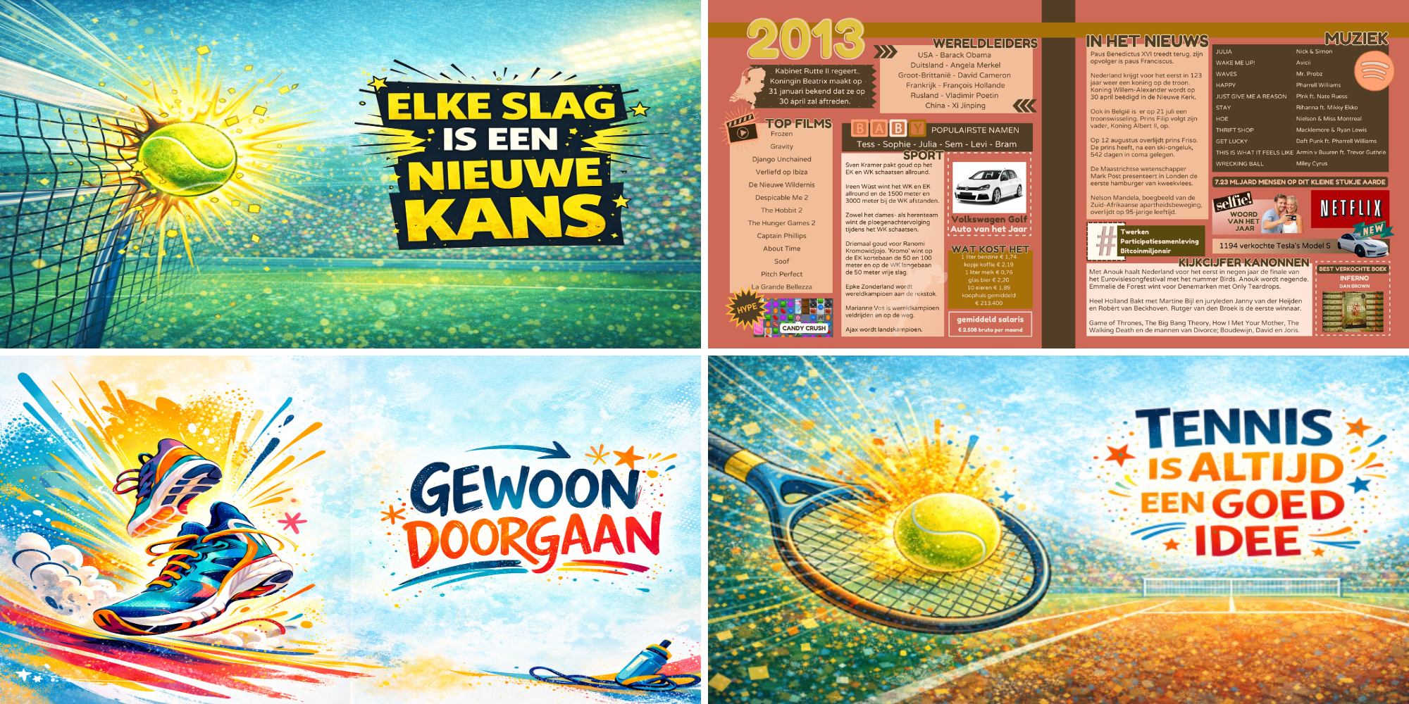 sfeerbladen tennisteam vriendenboek