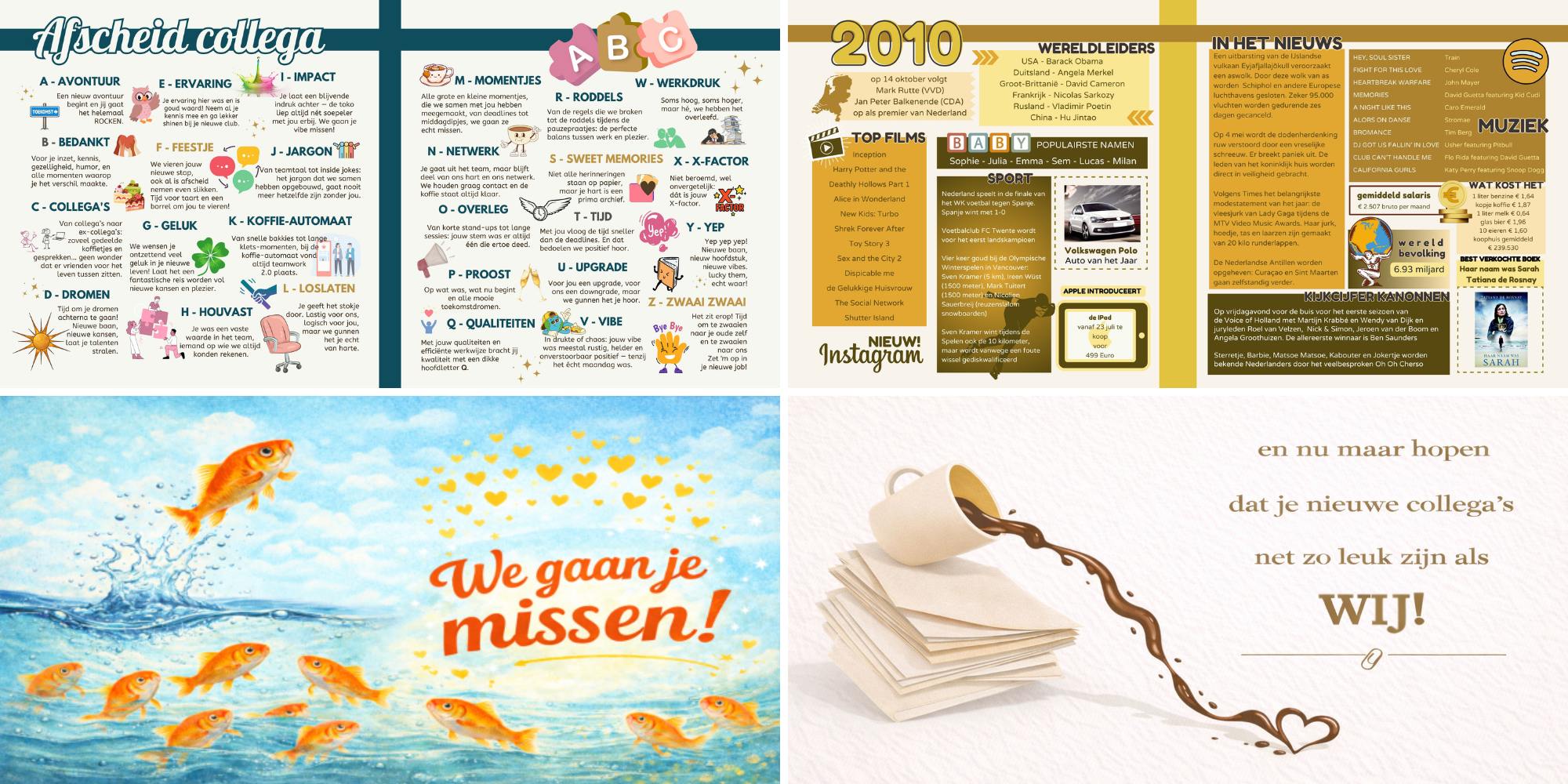 afscheid collega voorbeelden sfeerbladen jaaroverzicht vriendenboek vriendenboekje