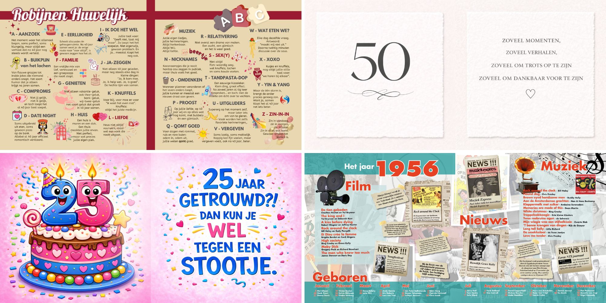 sfeerbladen jaaroverzicht vriendenboek vriendenboekje koperen huwelijk 12.5 jaar getrouwd