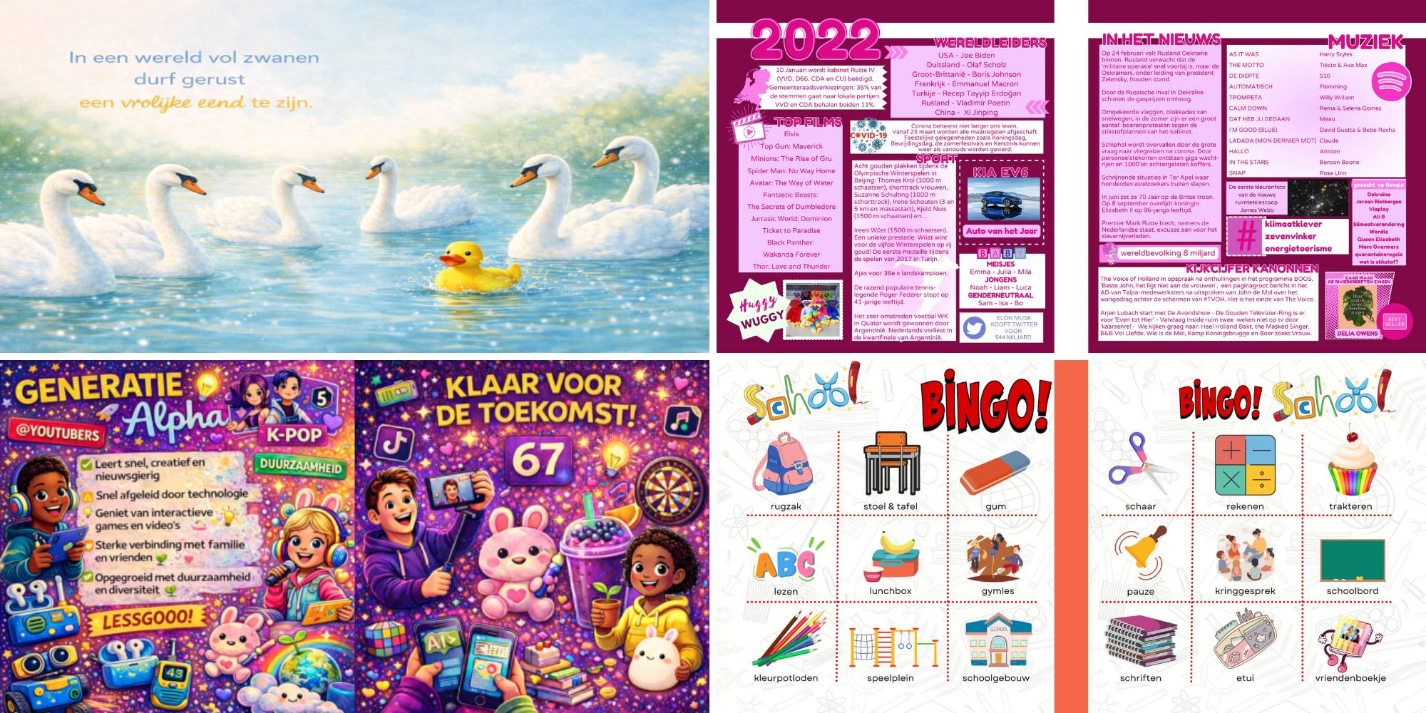 Voorbeelden Sfeerbladen jaaroverzicht kinderkijker vriendenboekje groep 1 basisschool