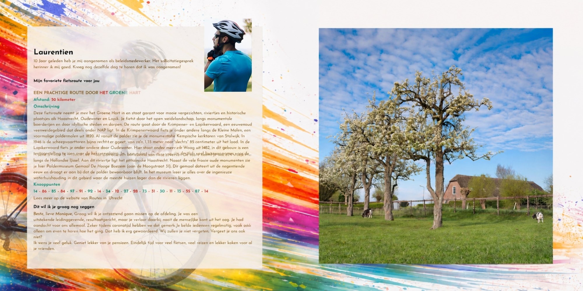 fietsrouteboek vriendenpagina voorbeeld