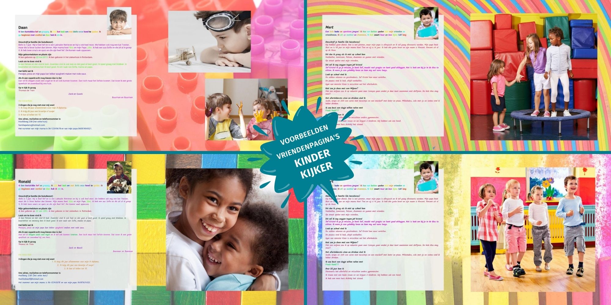 Voorbeelden vriendenpagina's vriendenboekje Kinderkijker groep 1 Basisschool Jaarboek