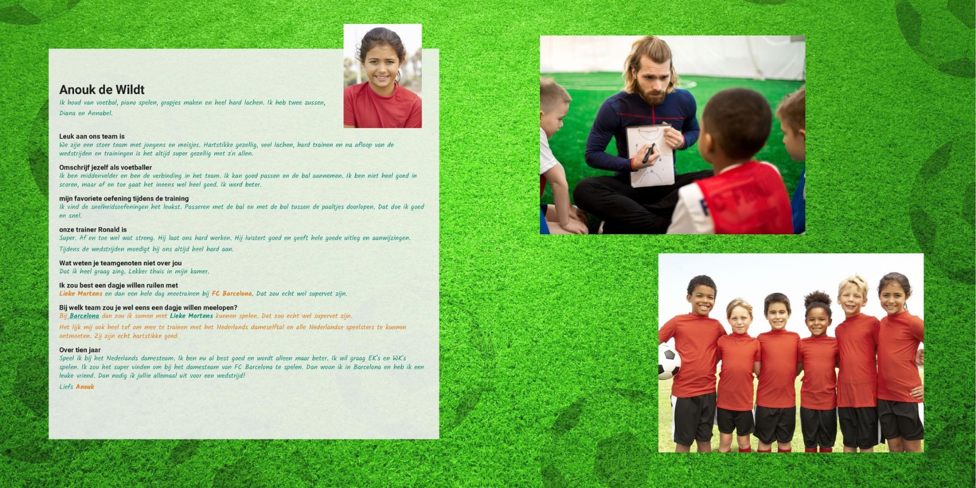 voorbeeld ingevulde vriendenpagina voetbal vriendenboekje