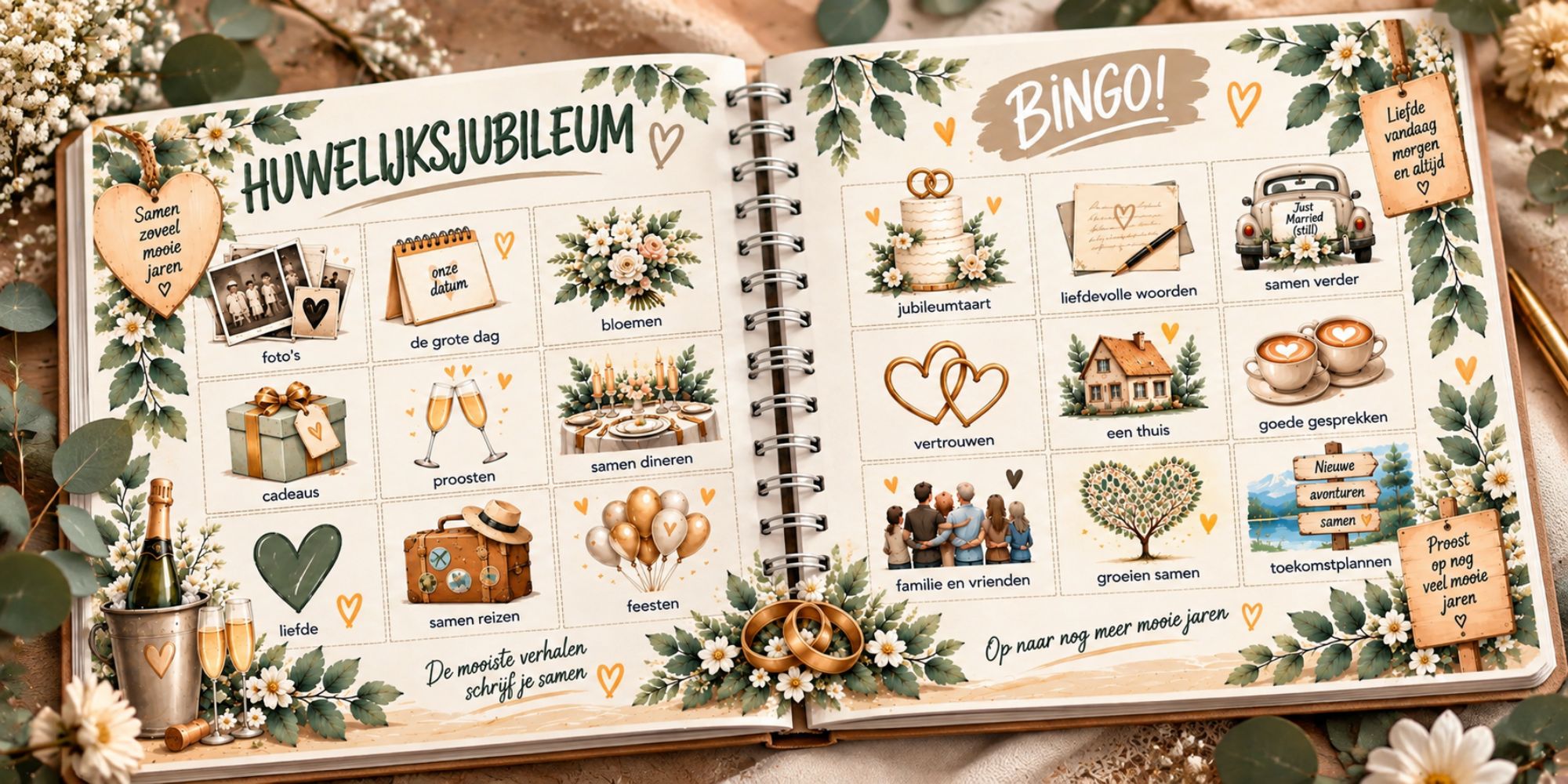 bingo huwelijksjubileum voorbeeld sfeerblad