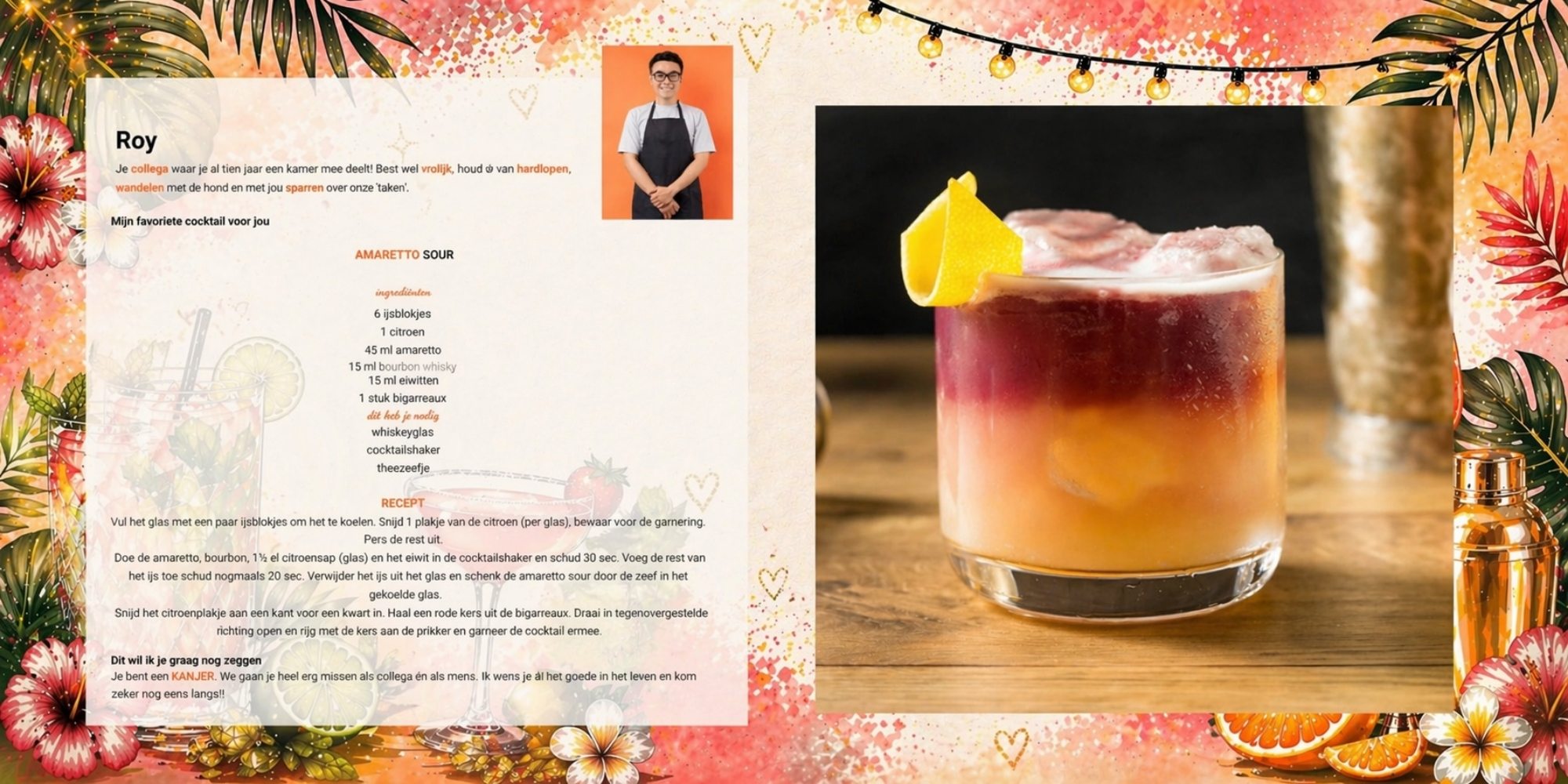 Voorbeelden vriendenboek cocktailboek met cocktail recepten van vrienden