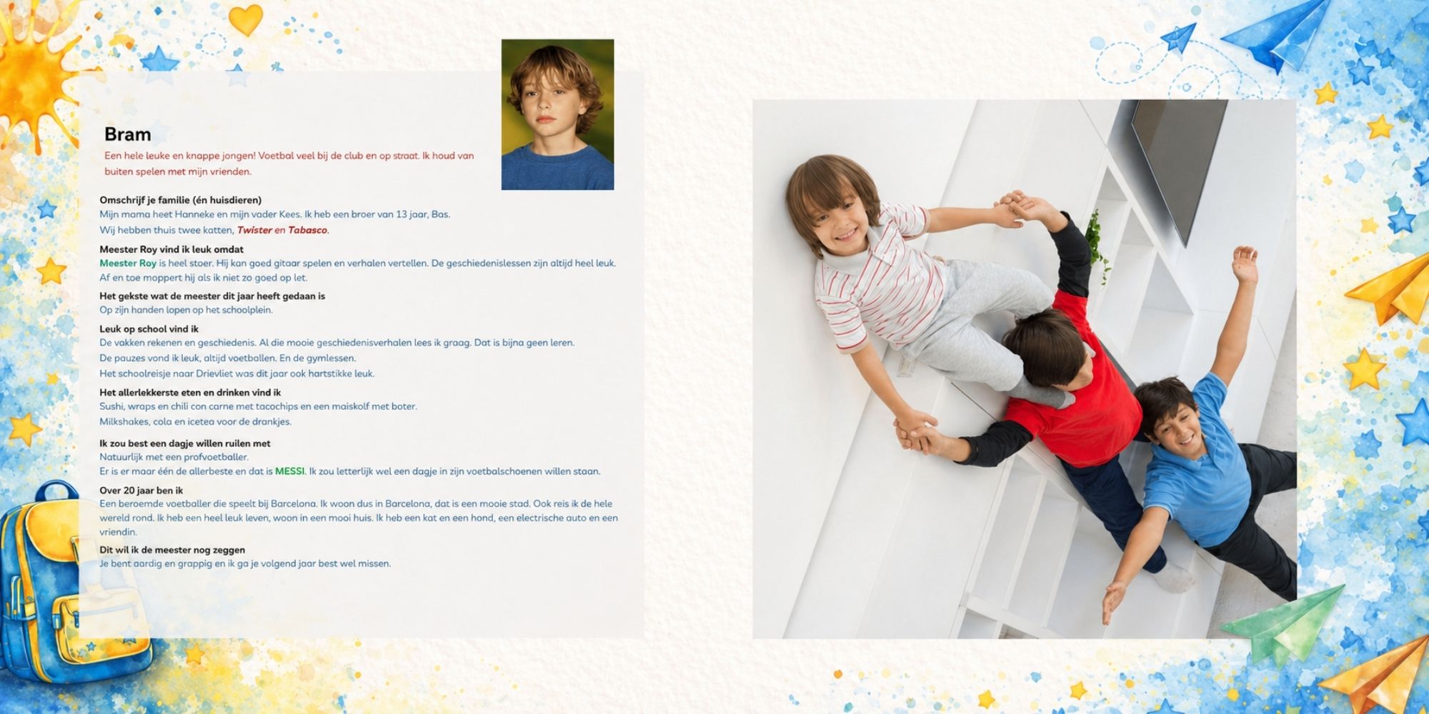 meester vriendenboek cadeau vriendenpagina vriendenboek