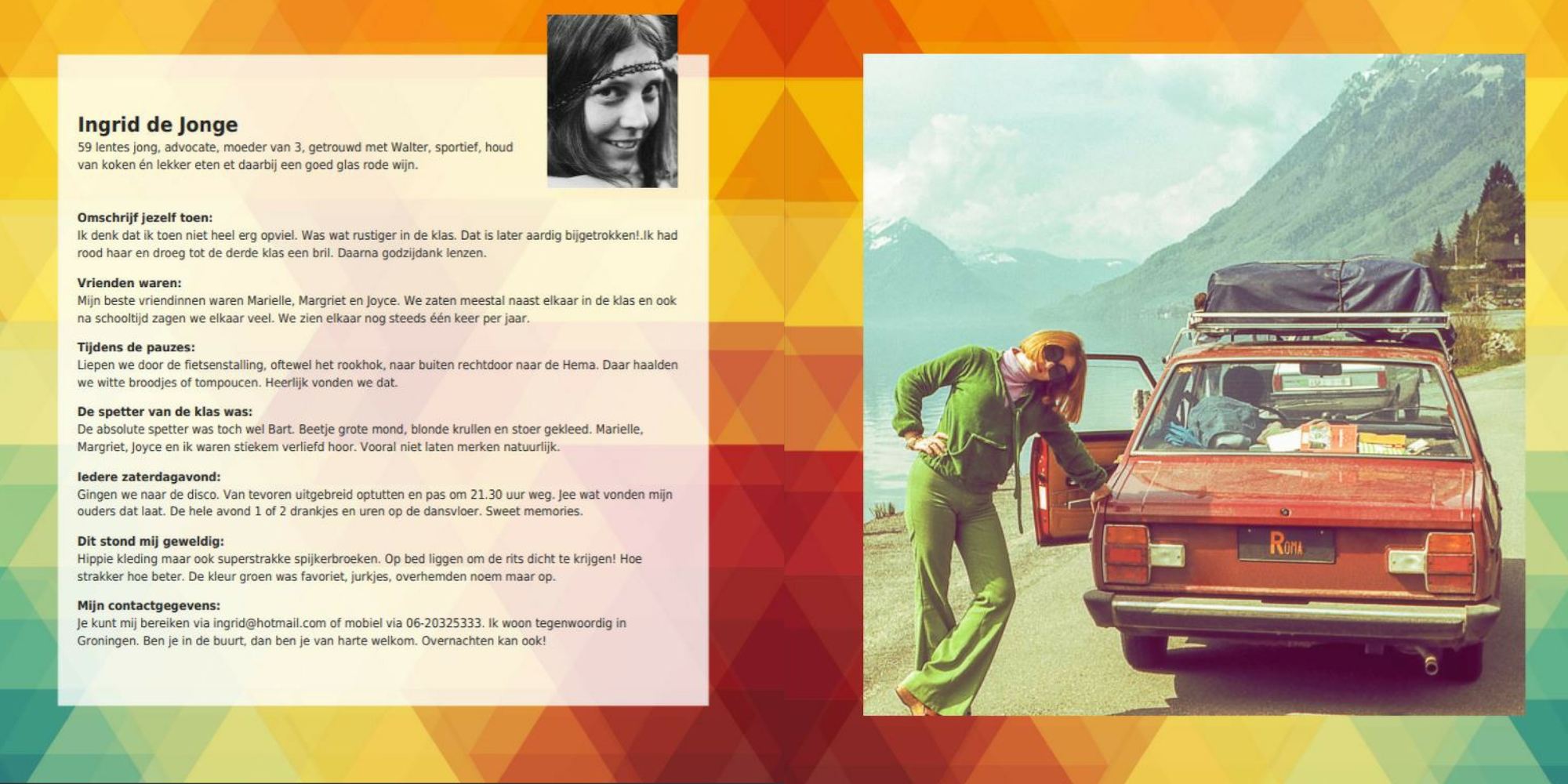 reunieboek voorbeeld vriendenpaginas schooltijd
