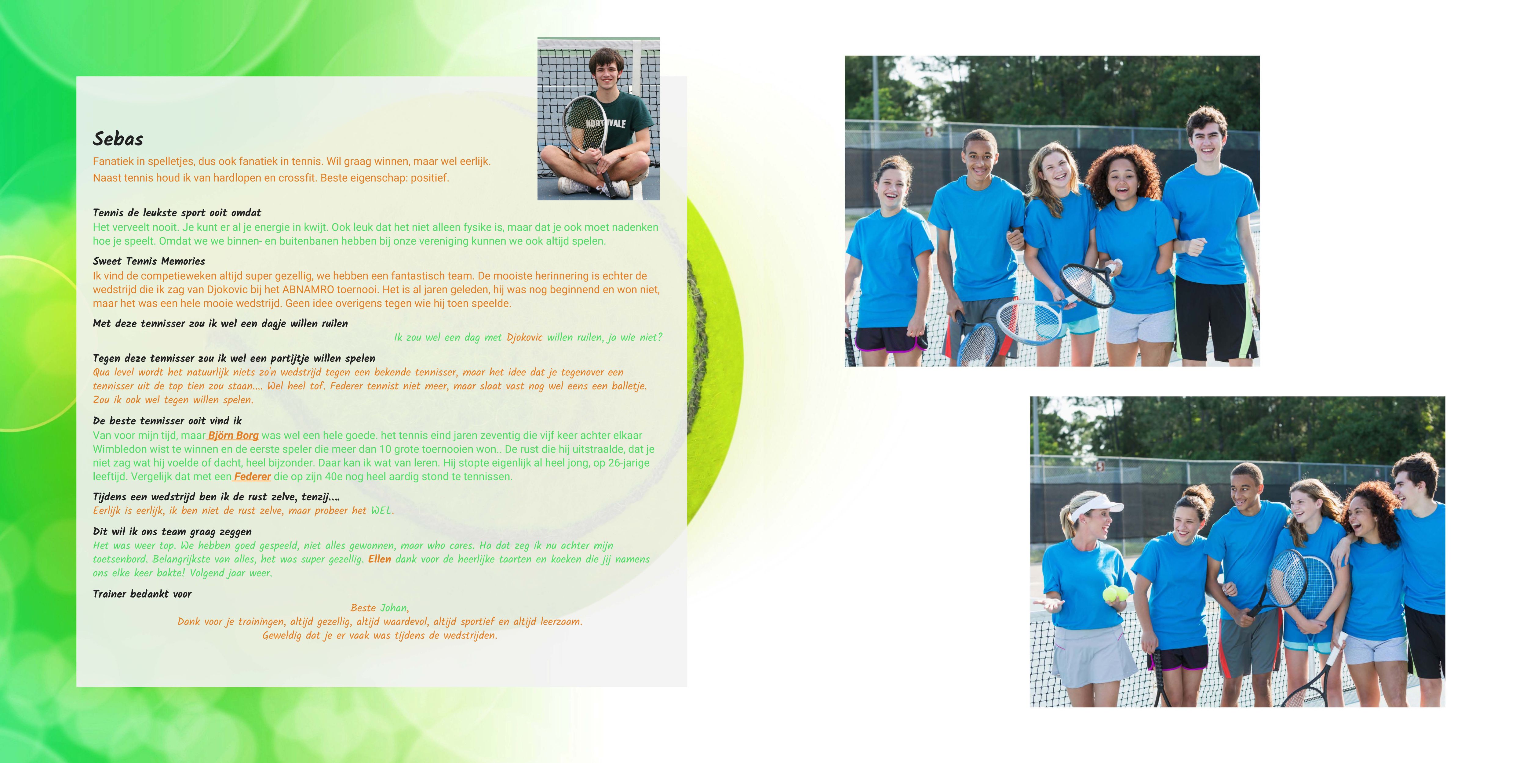 voorbeeld vriendenpagina tennis vriendenboek