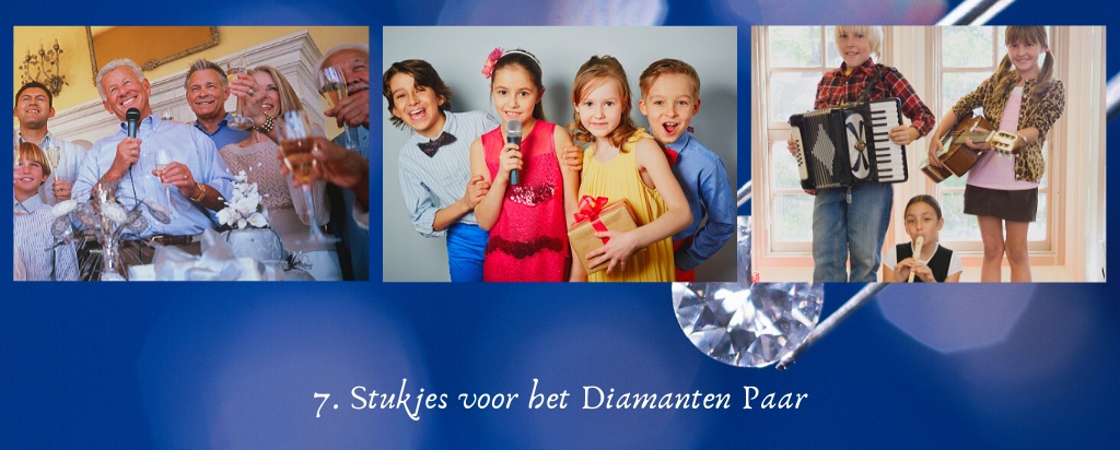 diamanten huwelijk 7 stukjes voor het diamanten paar