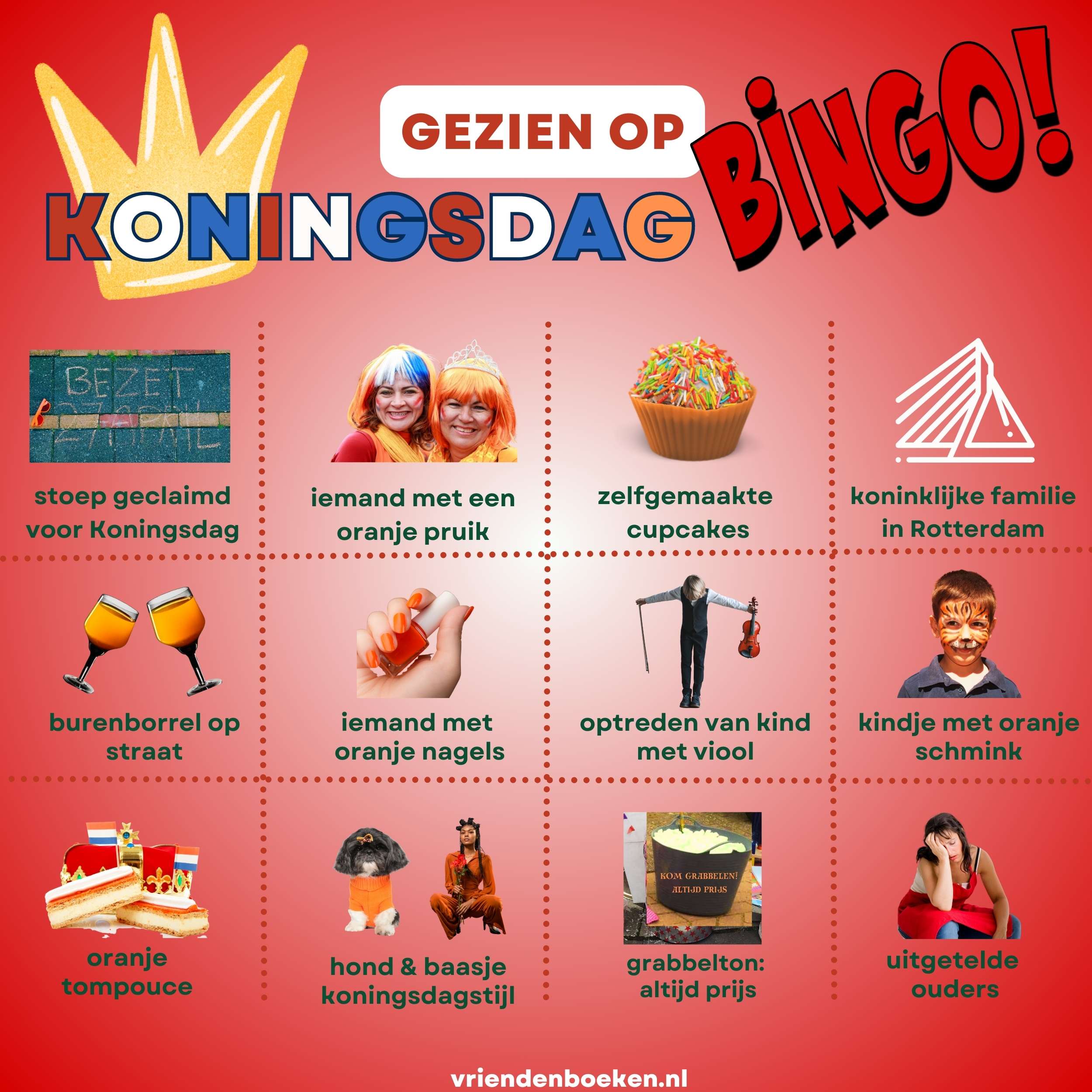 koningsdag bingo gezien rood