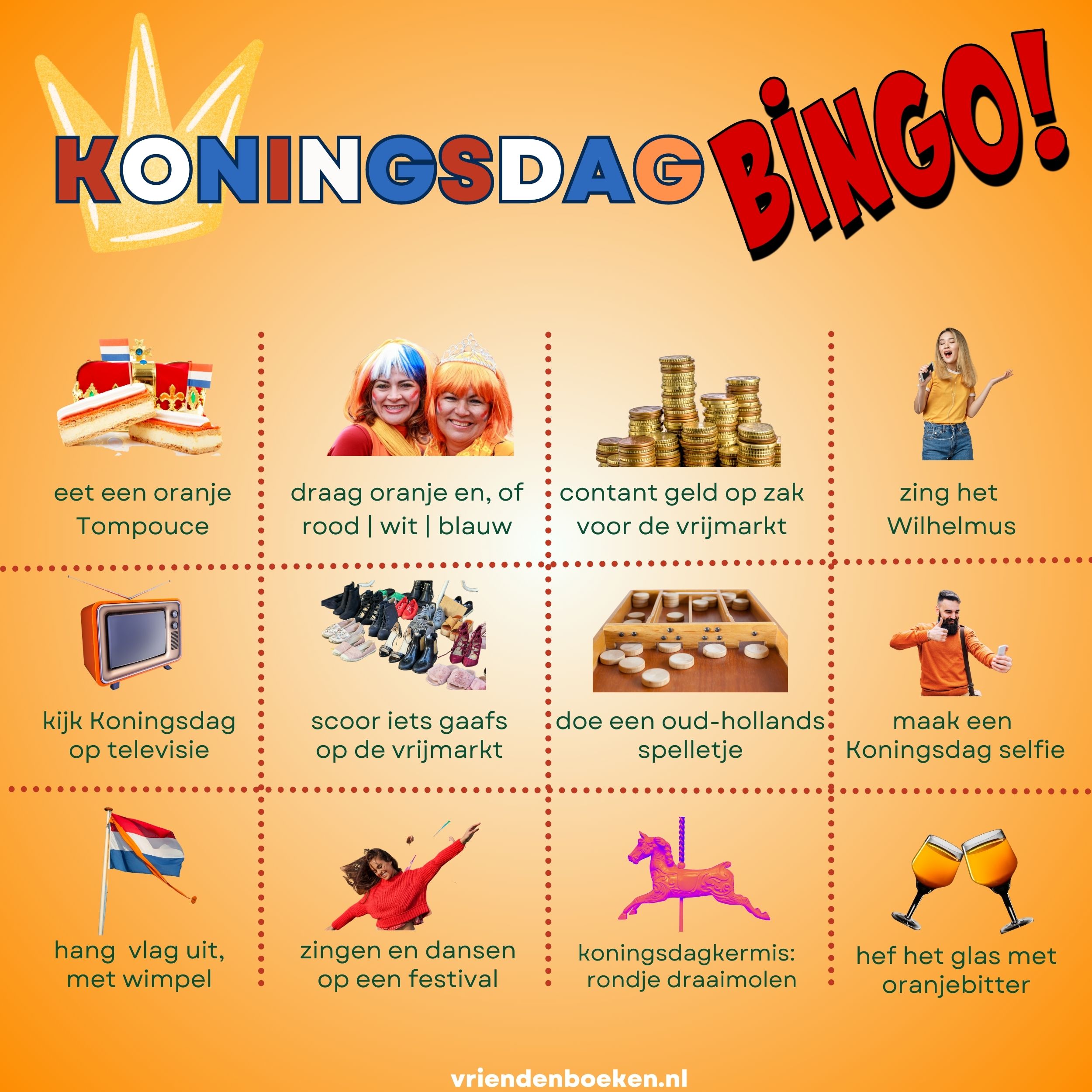 koningsdag bingo oranje