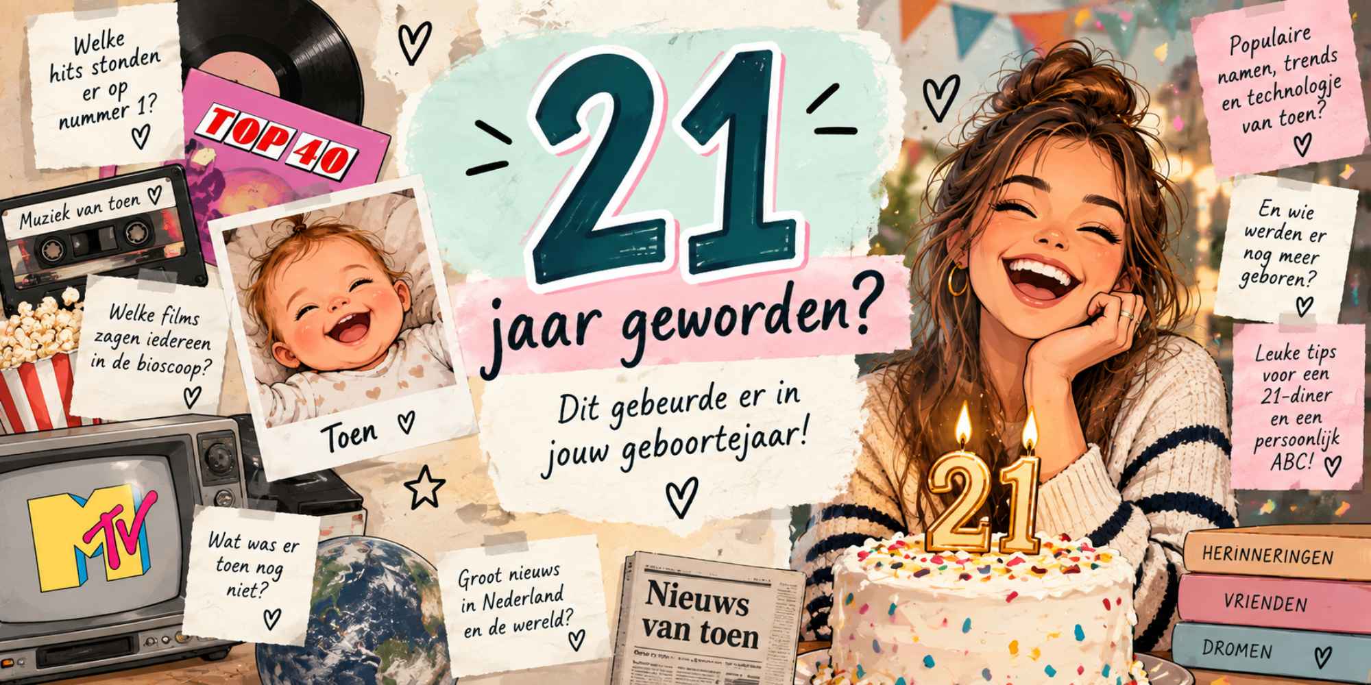 geboortejaarquiz met vrienden tijdens een 21-diner