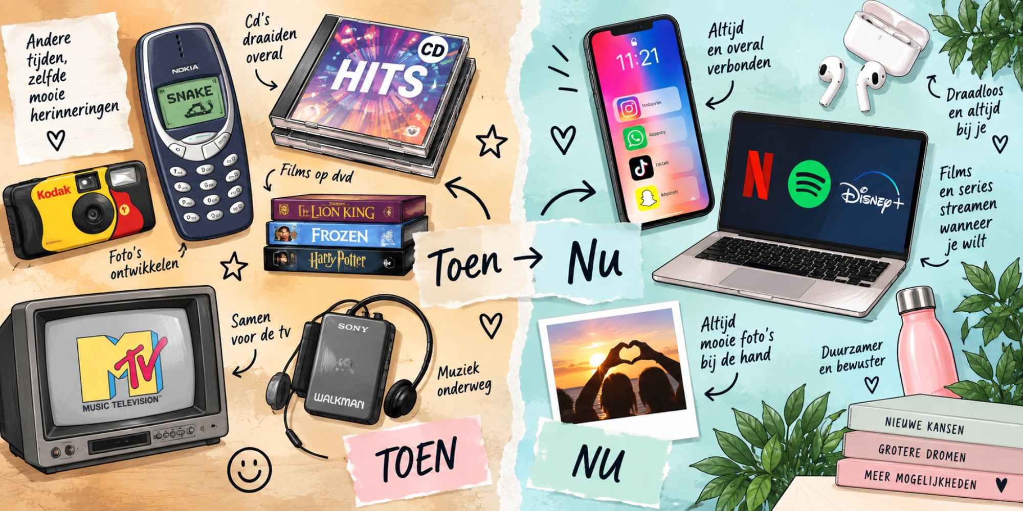 technologie van 21 jaar geleden vergeleken met nu