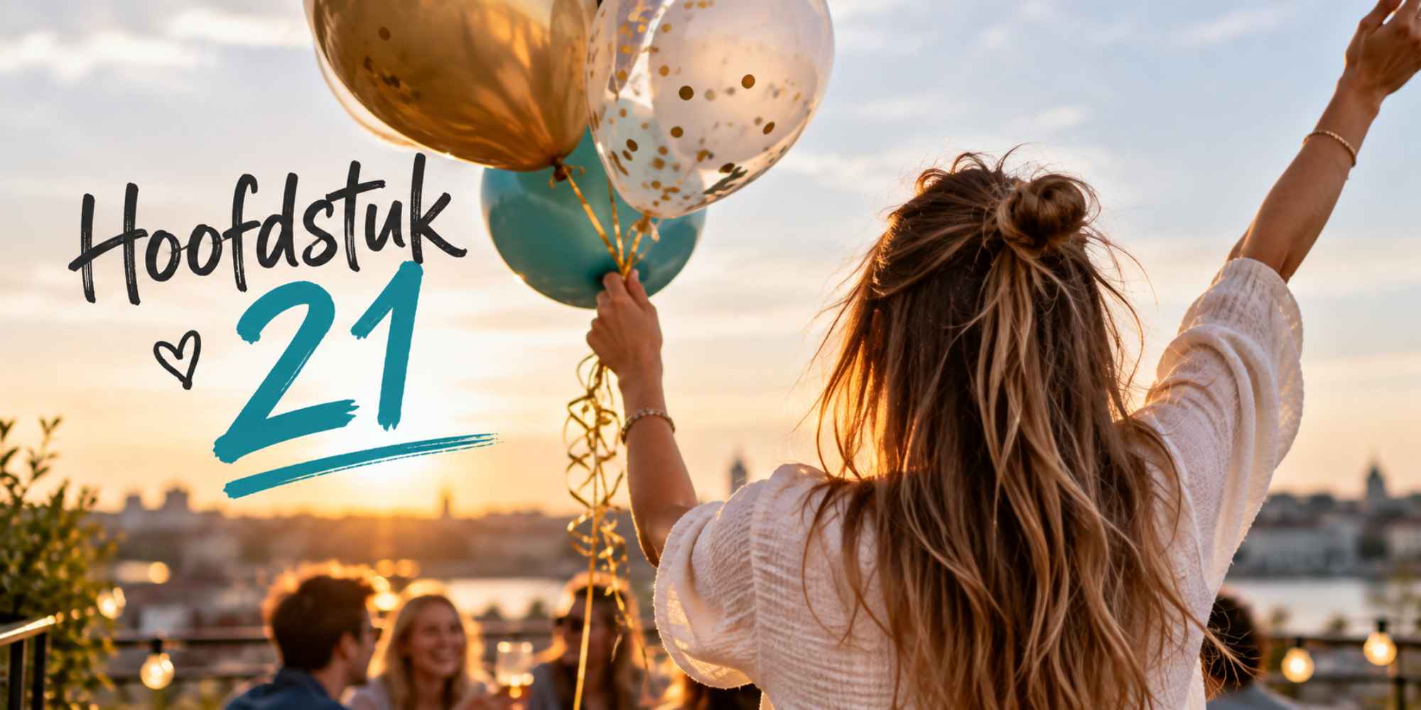 21 jaar verjaardag hoofdstuk 21 meisje met balonnen