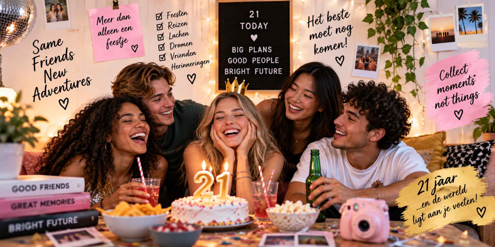 21e verjaardag vieren met vrienden en samen herinneringen maken