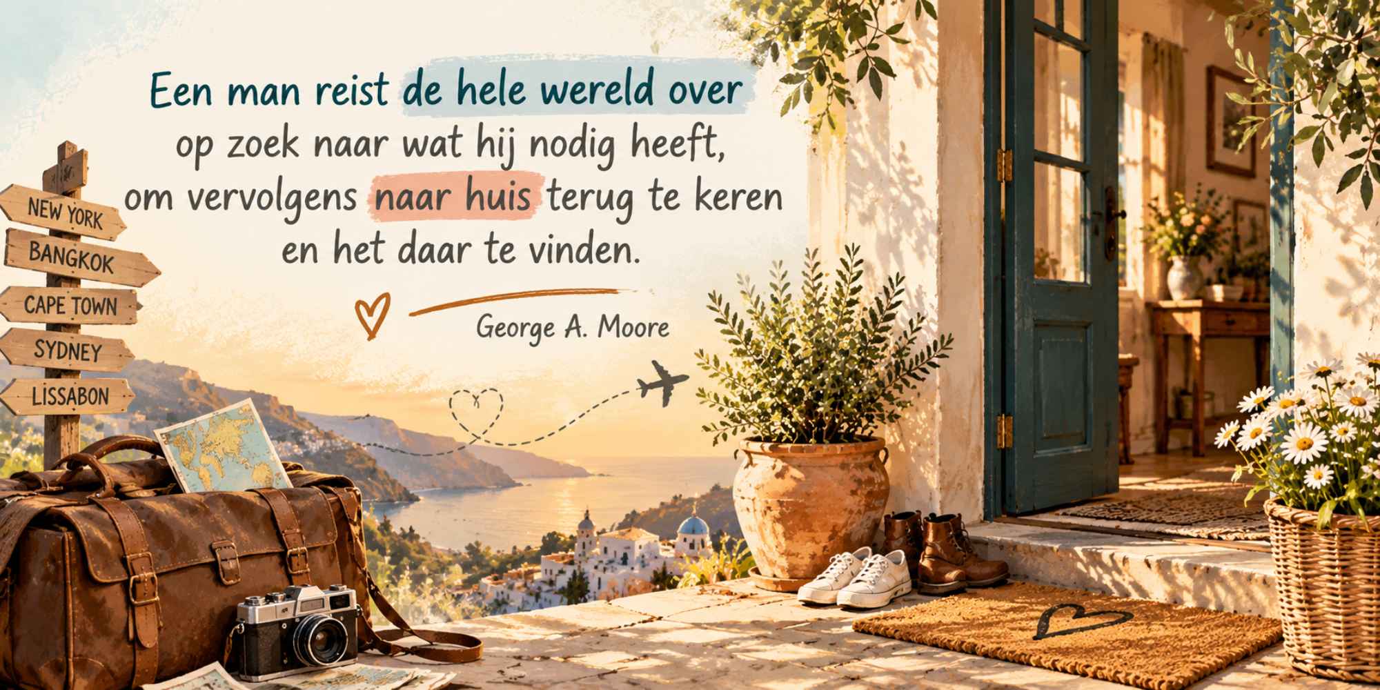 Quote van George A. Moore over thuiskomen en familie