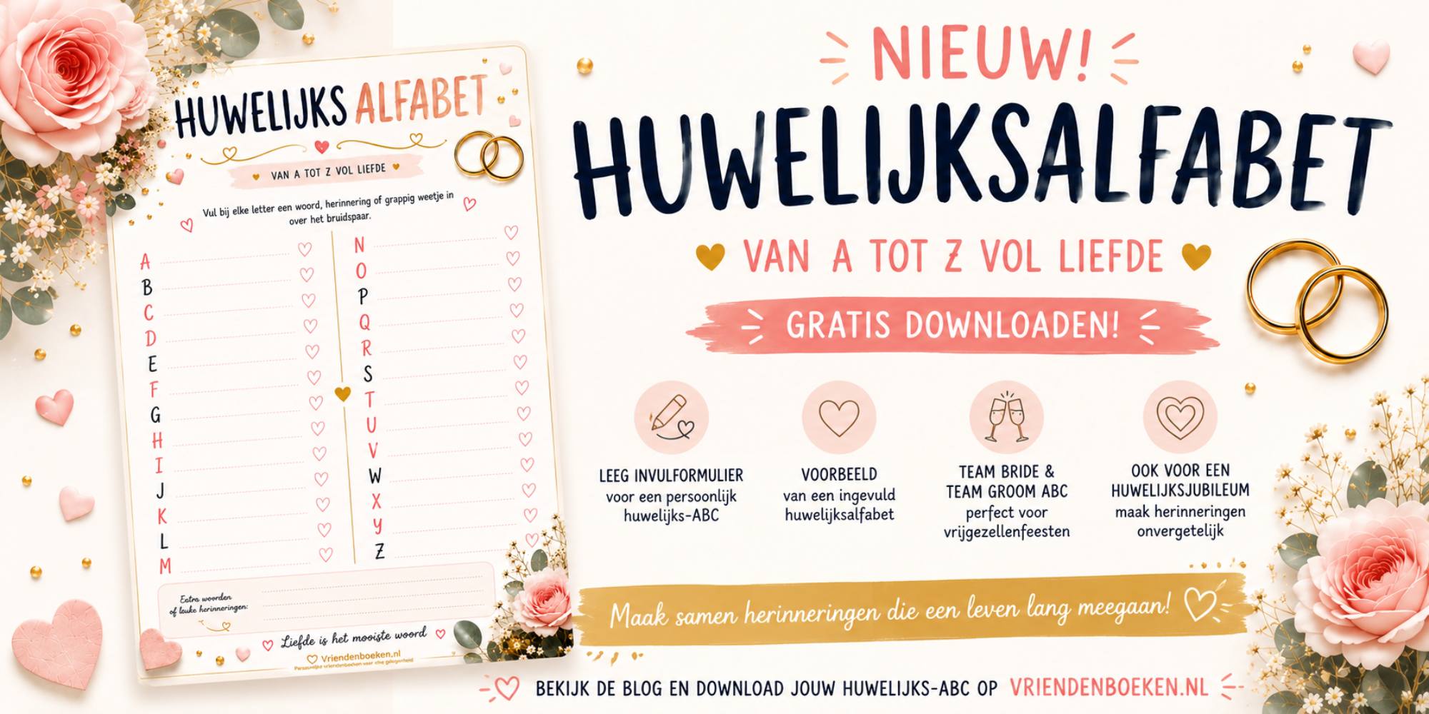 HuwelijksAlfabet met gratis invulformulieren