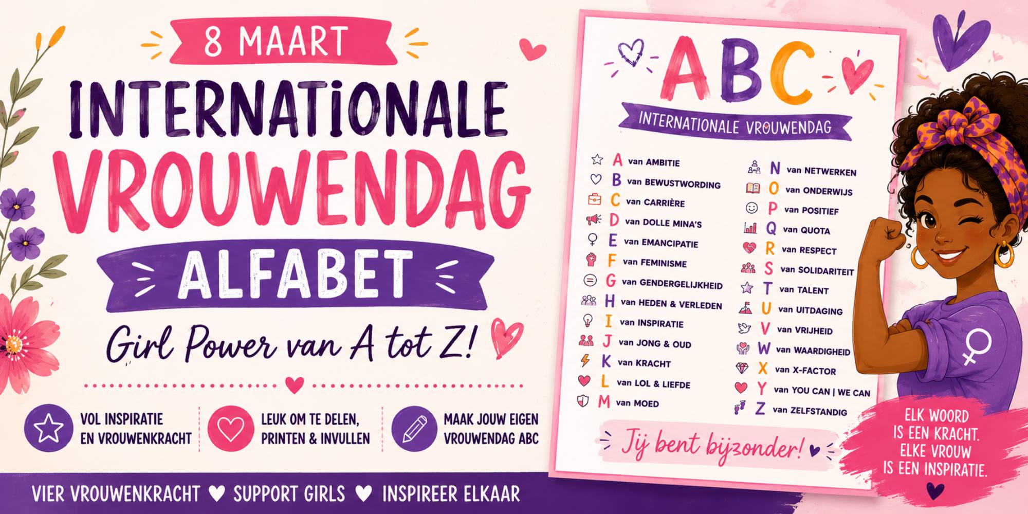 Internationale vrouwendag ABC Alfabet