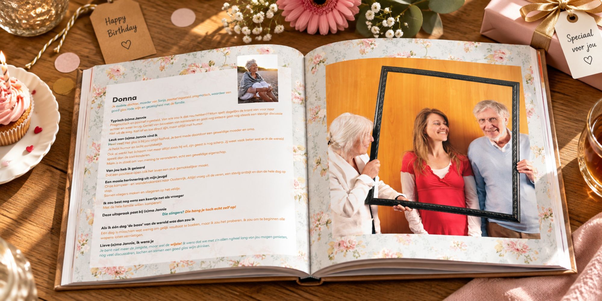 persoonlijk vriendenboek verjaardag cadeau met foto's en herinneringen