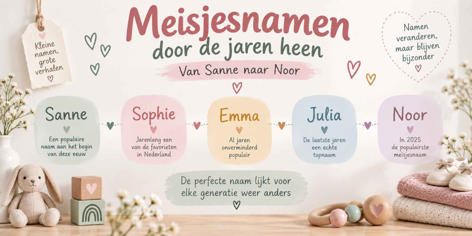 Populaire meisjesnamen van de 21e eeuw van Sanne tot Noor