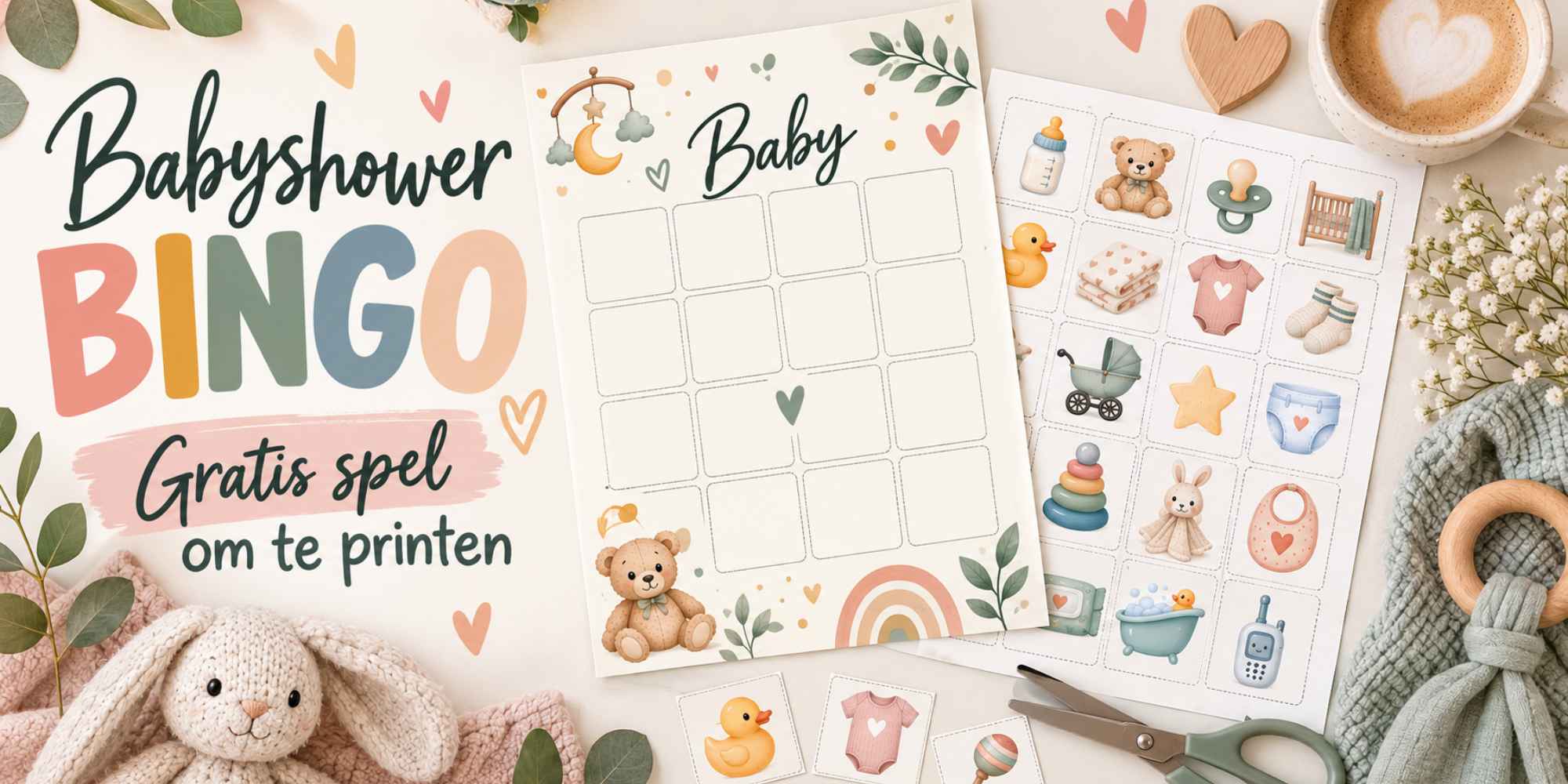 Baby shower Bingo voor in je vriendenboek