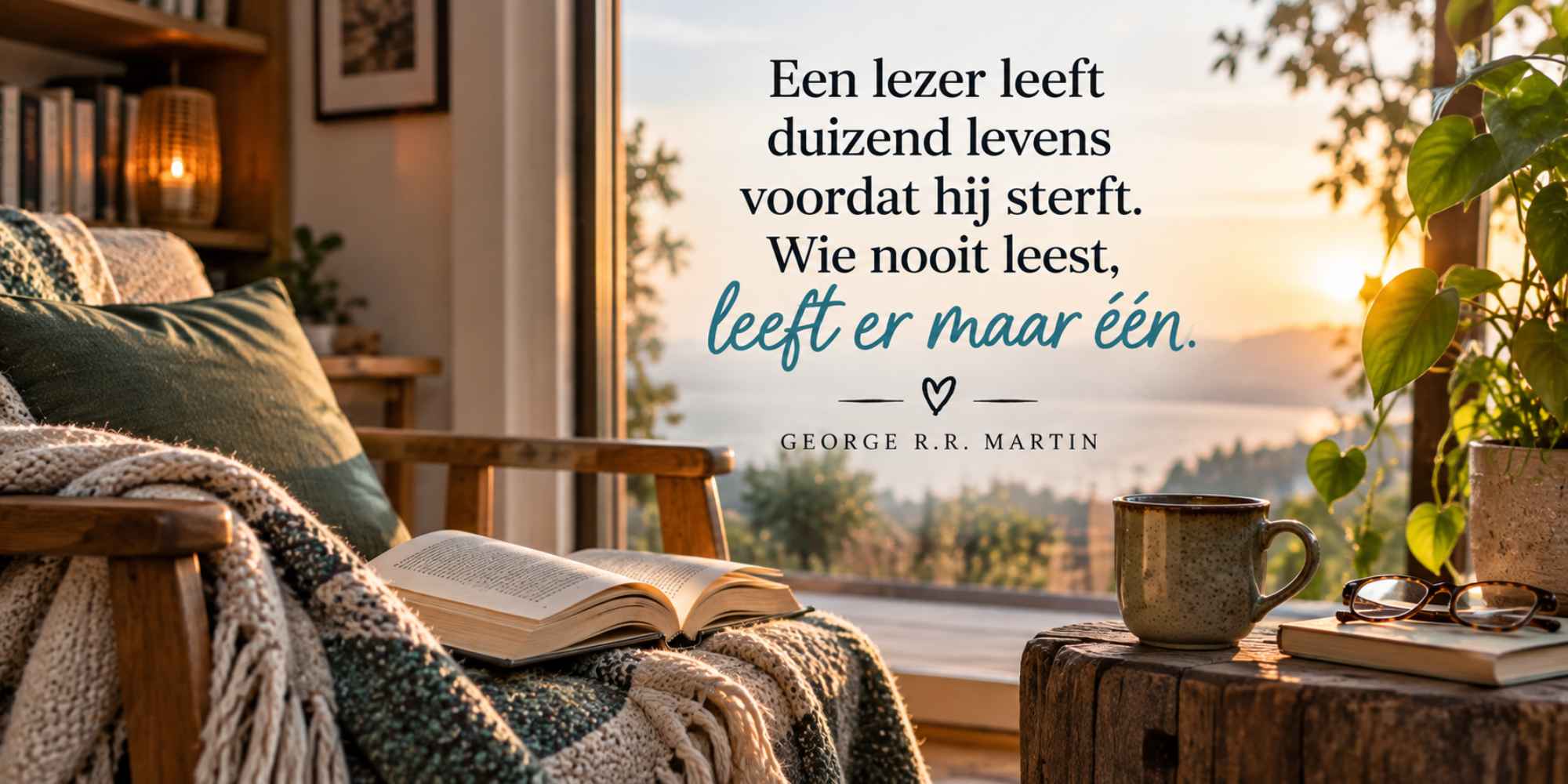 Een lezer leeft duizend levens – inspirerende quote over boeken en lezen van George R.R. Martin
