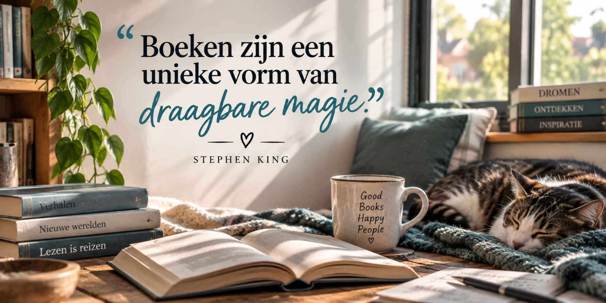 Boeken zijn een unieke vorm van draagbare magie – quote over lezen van Stephen King