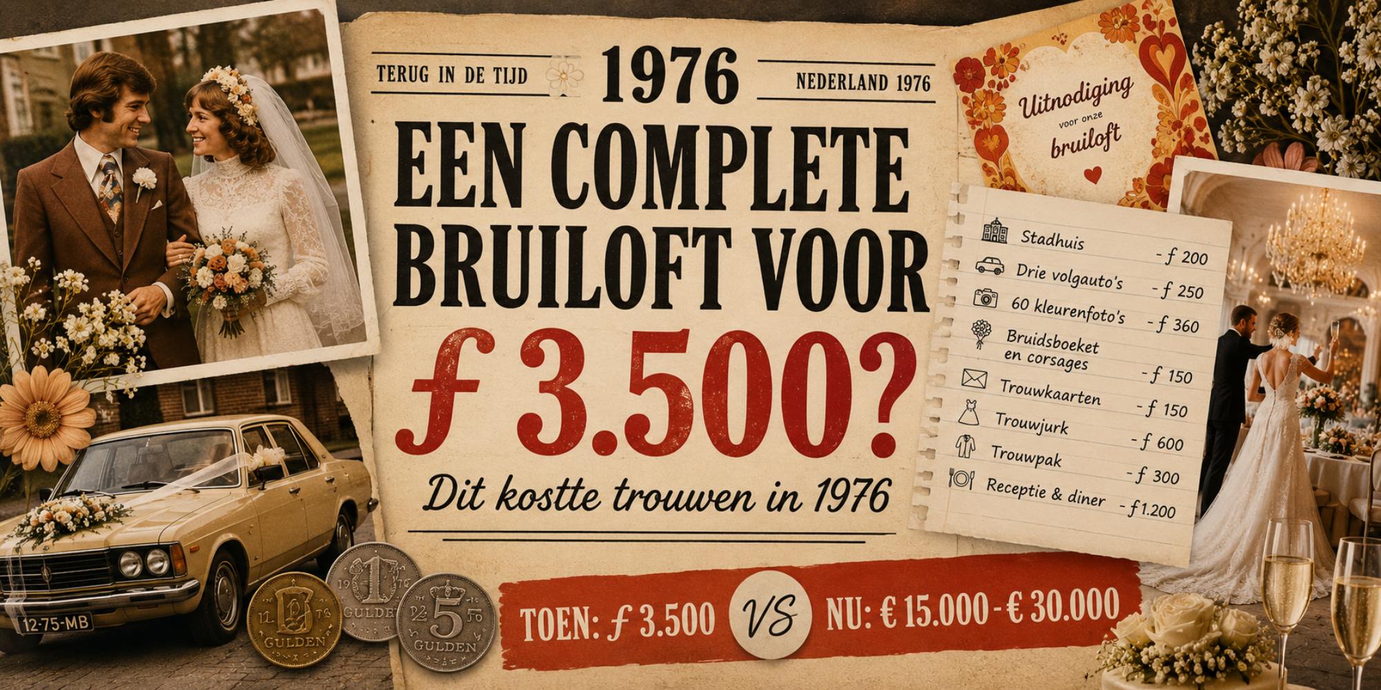 Gouden Huwelijk: hoe duur was de bruiloft 50 jaar geleden?
