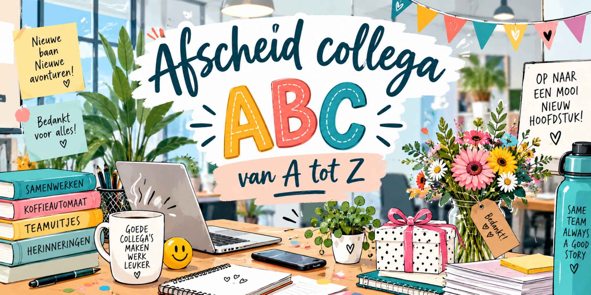 afscheid collega nieuwe baan ABC'tje tekst