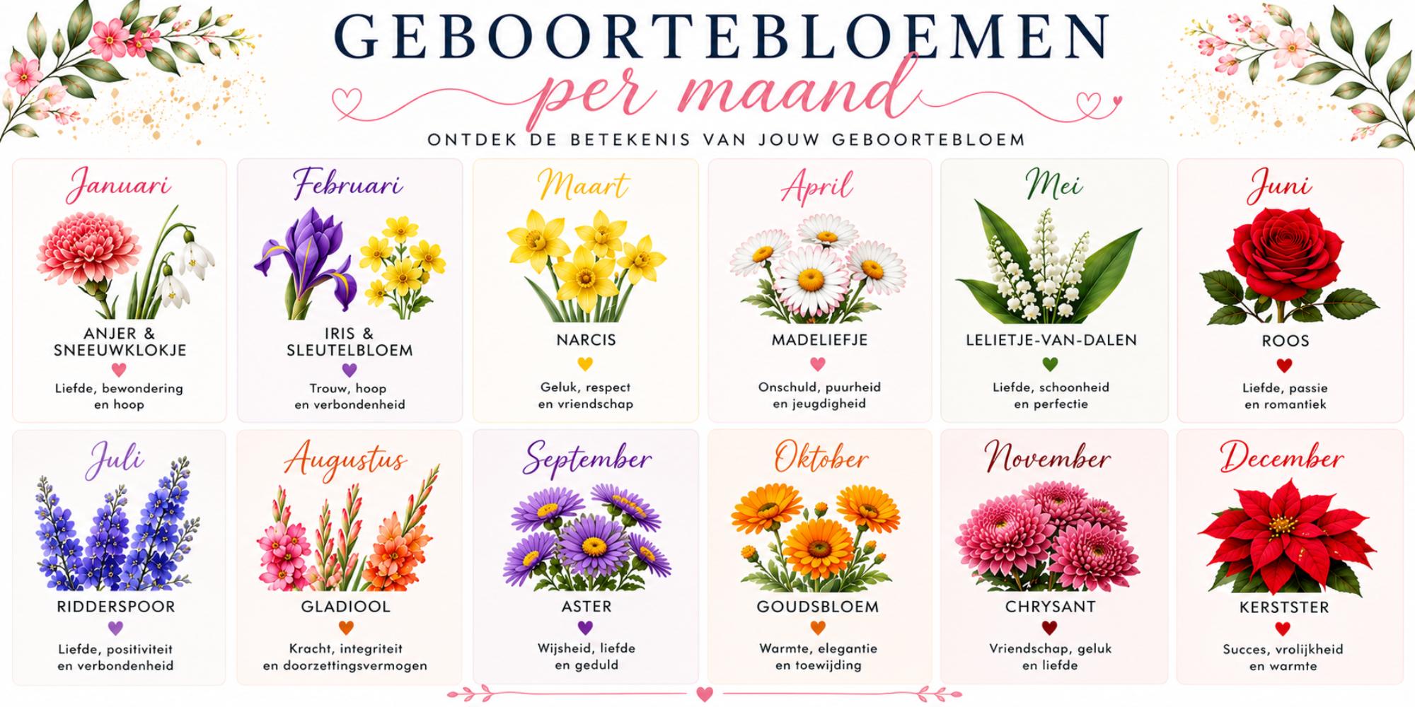 geboortebloemen per maand overzicht