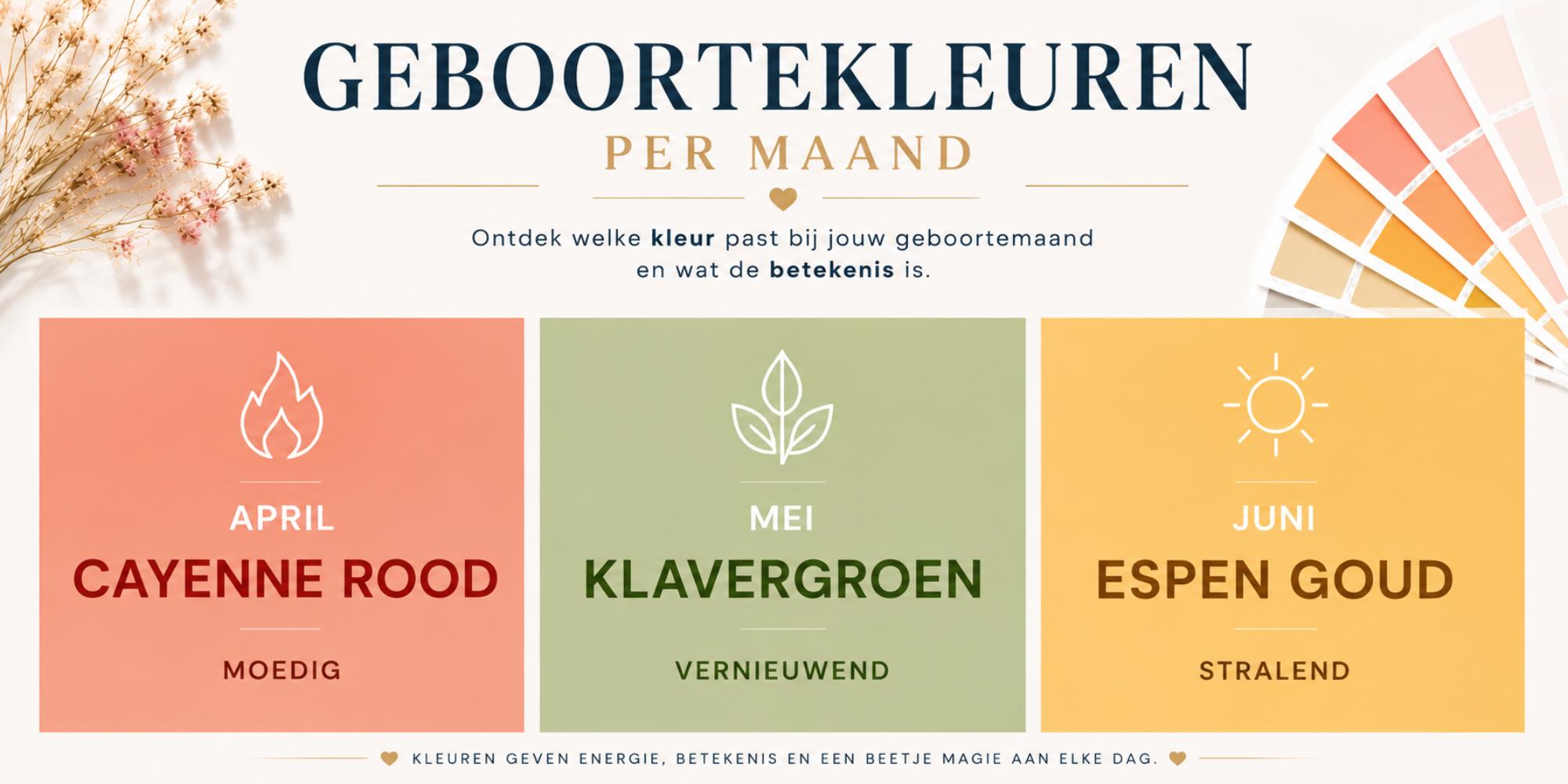 geboortekleuren april mei juni