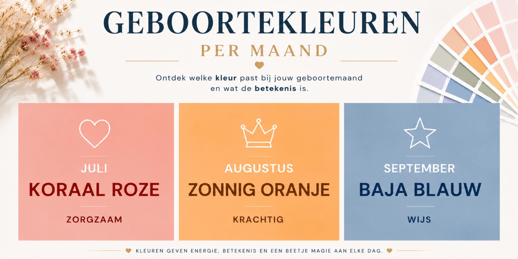 geboortekleuren juli augustus september