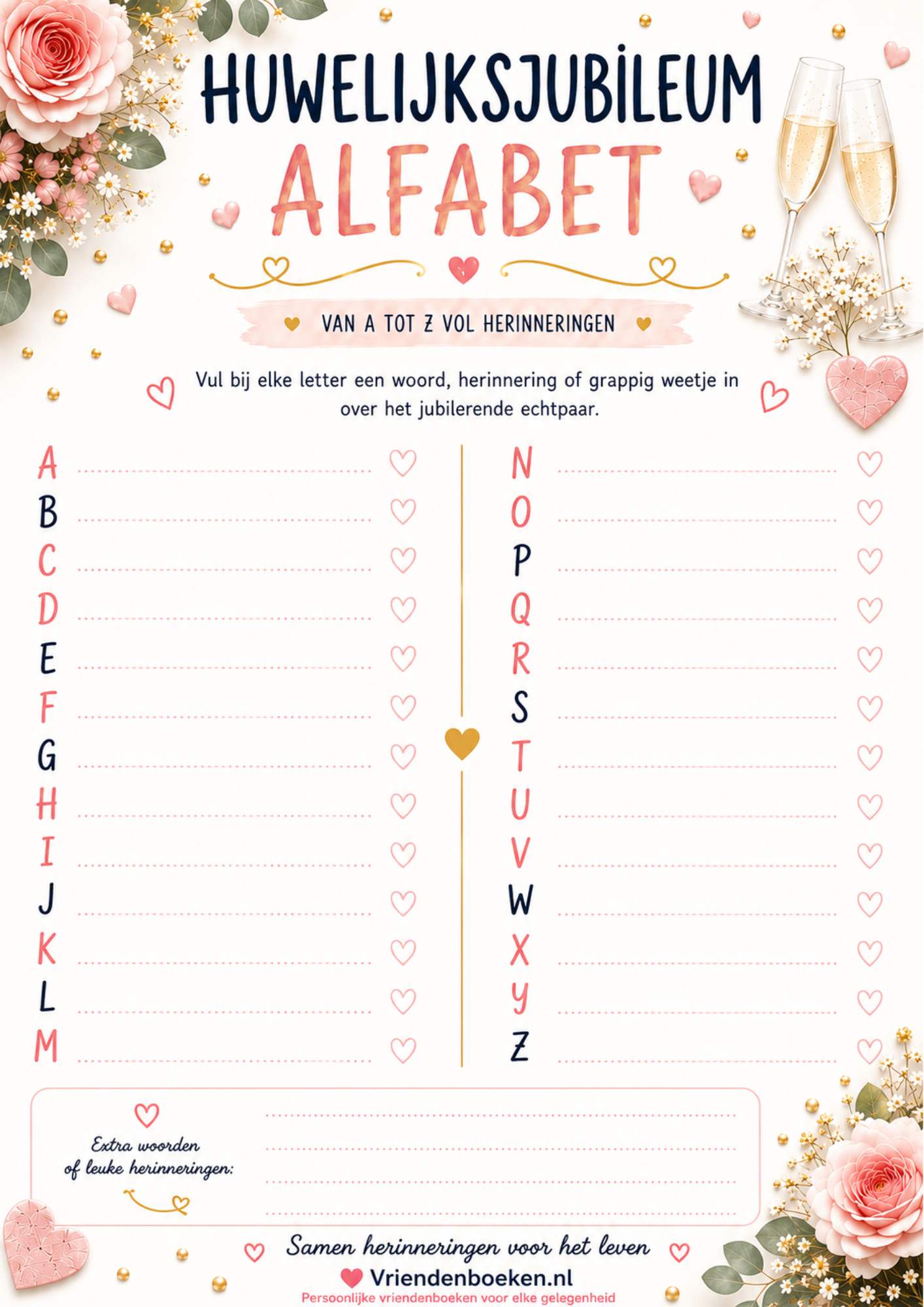 huwelijksjubileum alfabet