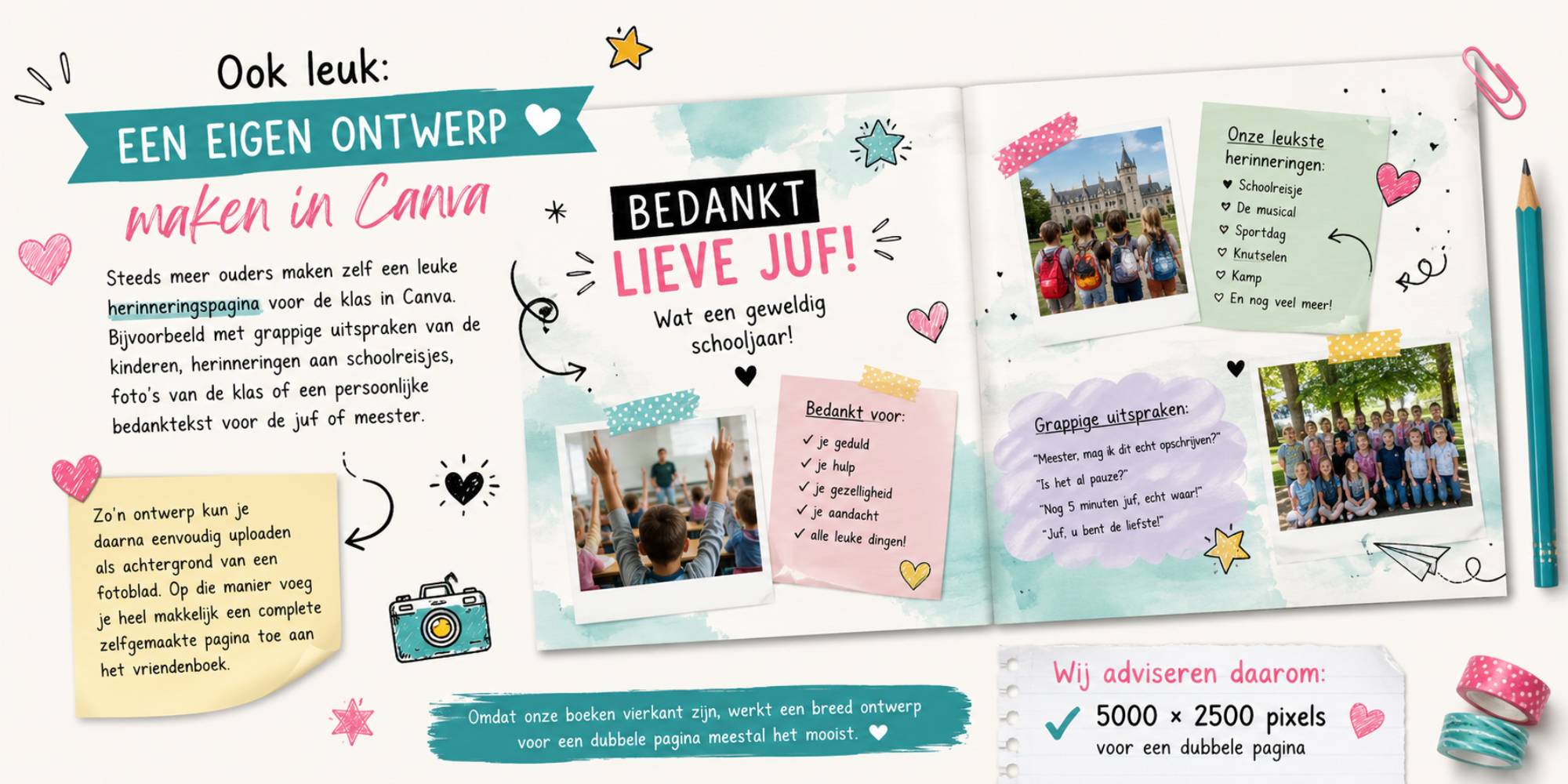 vriendenboek juf en meester ideeën