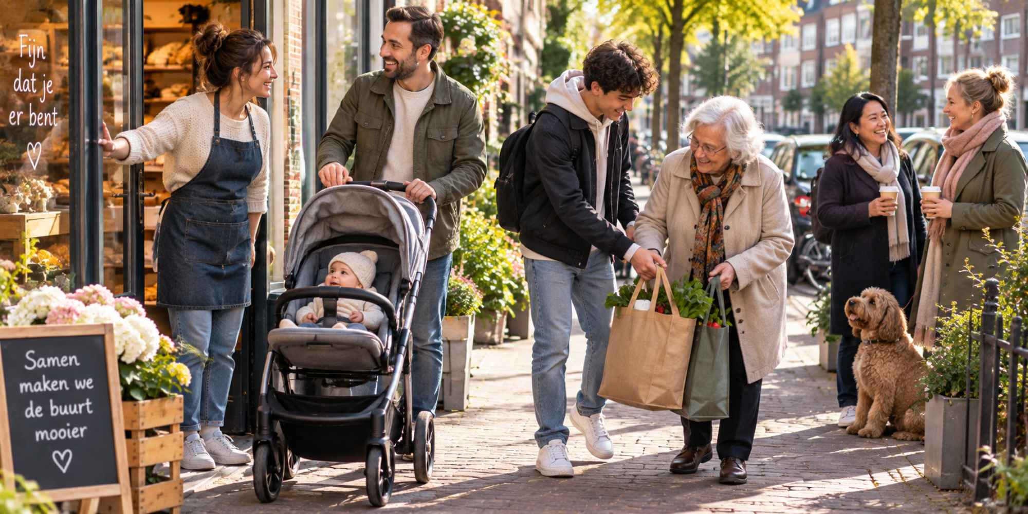 klein vriendelijk gebaar iemand helpen op straat