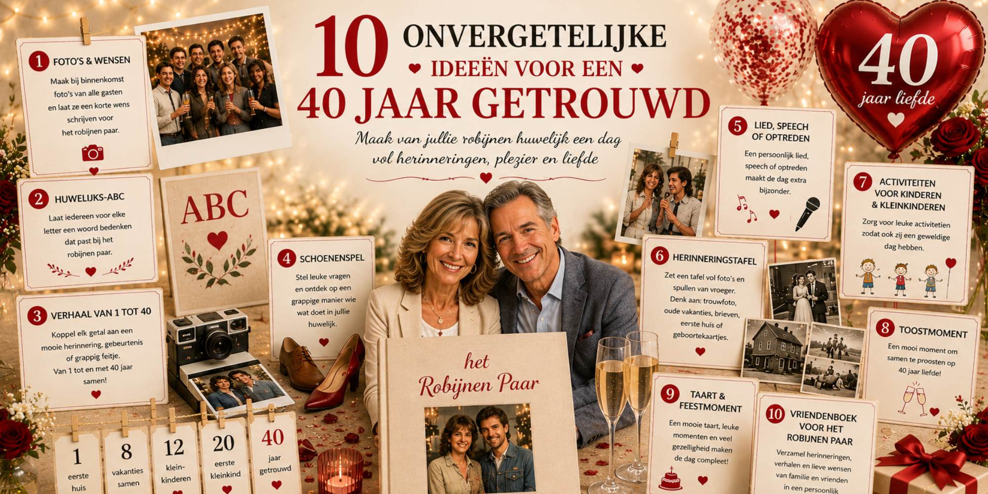 de allerleukste ideeën voor 40 jaar getrouwd