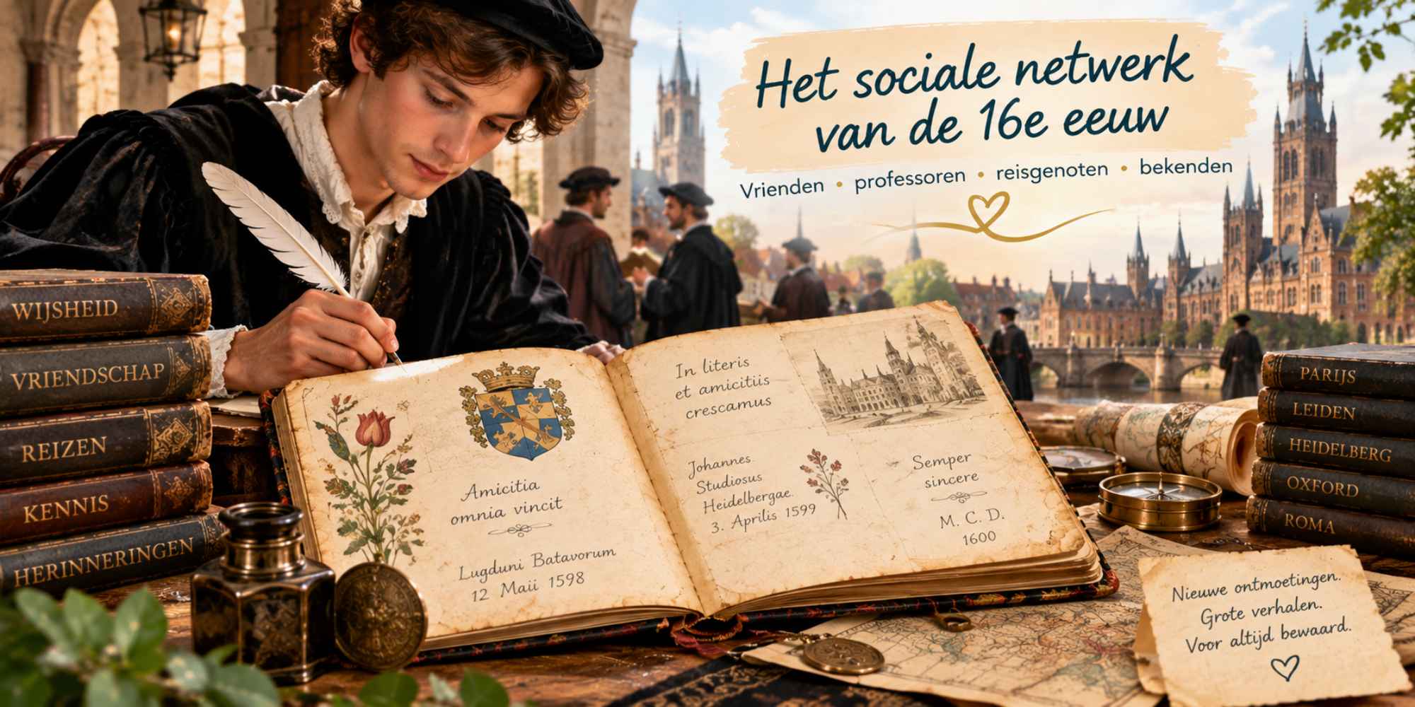 student met album amicorum voorloper van het vriendenboekje