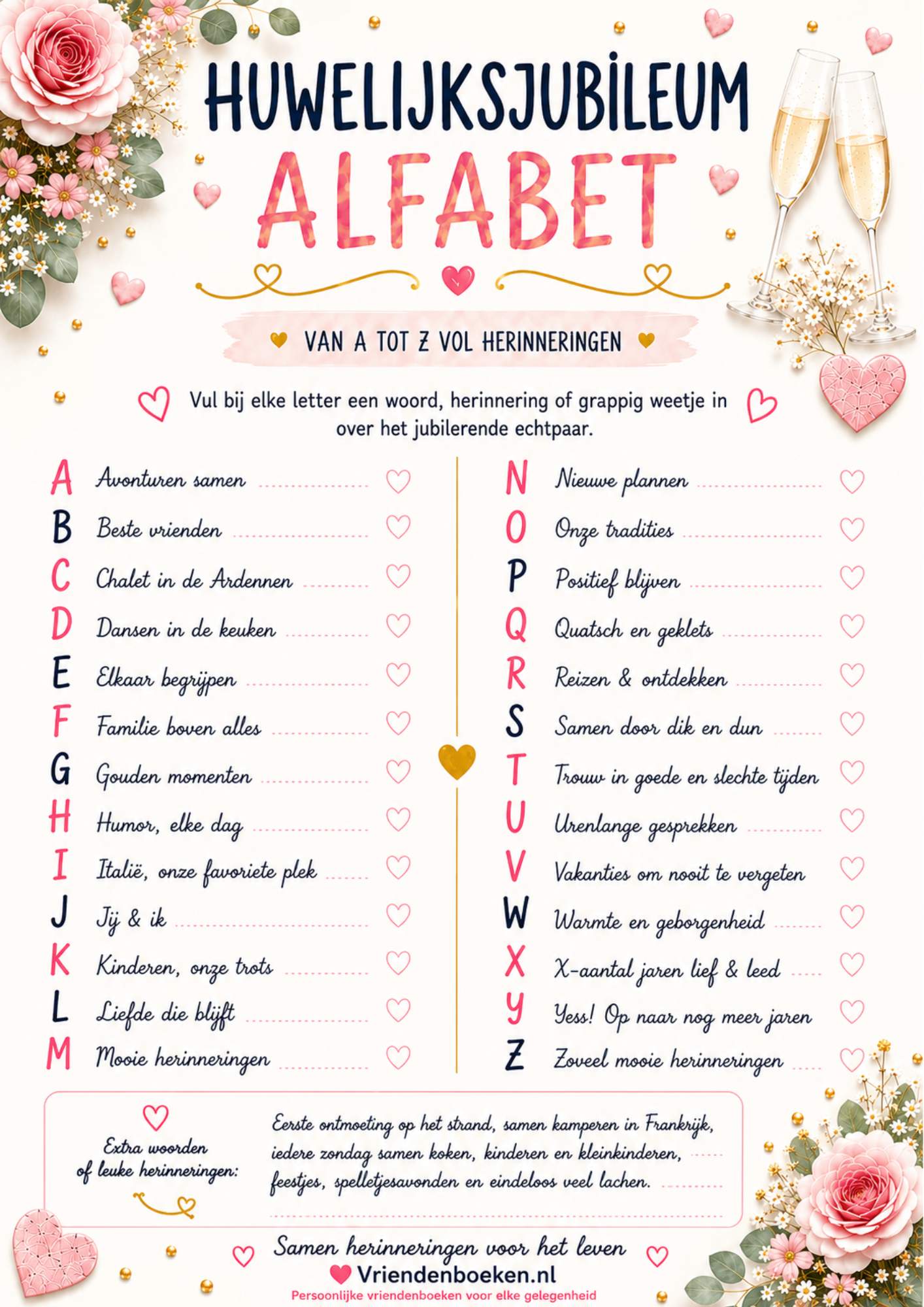 huwelijksjubileum ABC voor gouden huwelijk