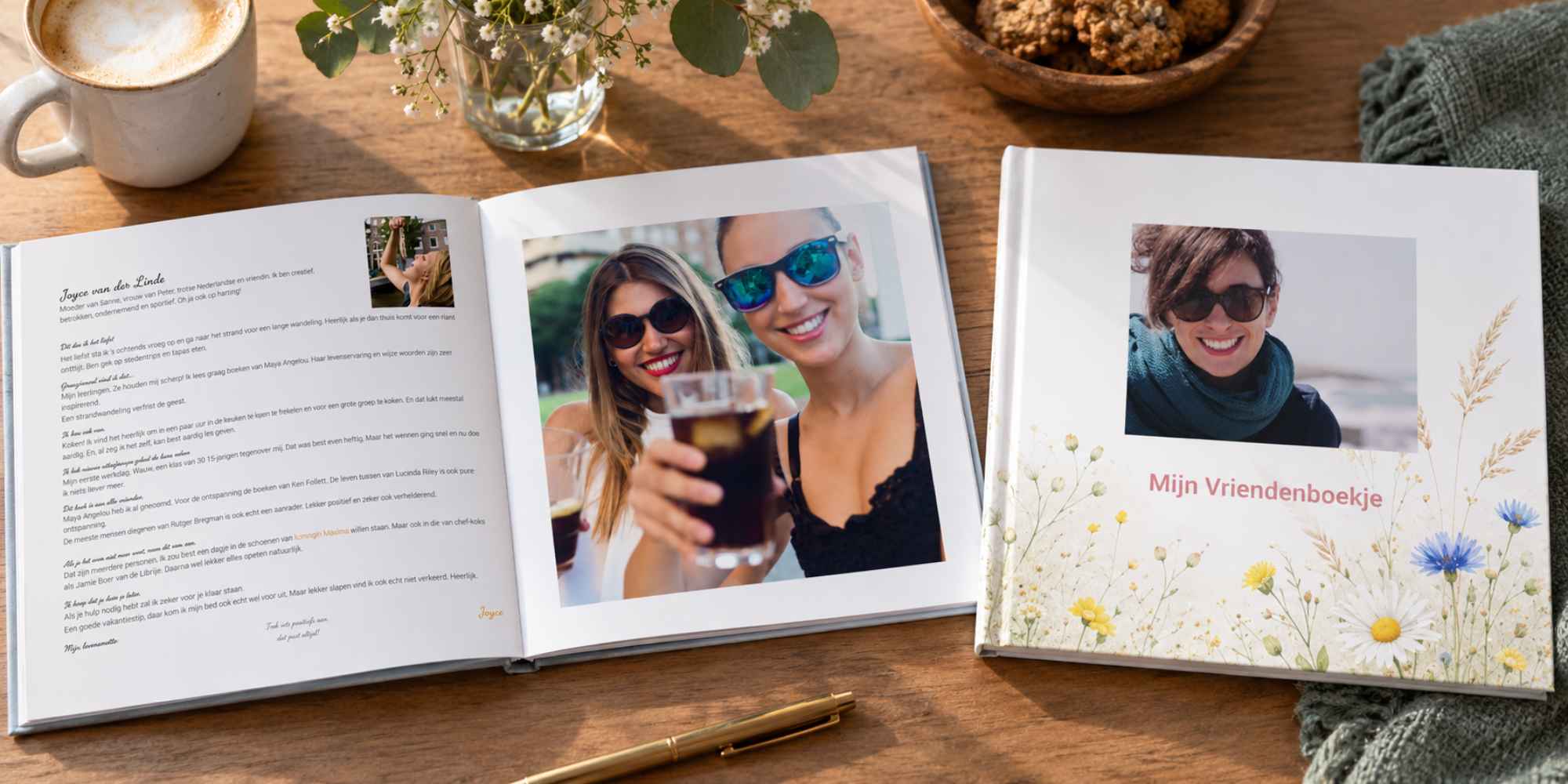 persoonlijk vriendenboek vol complimenten foto's en herinneringen